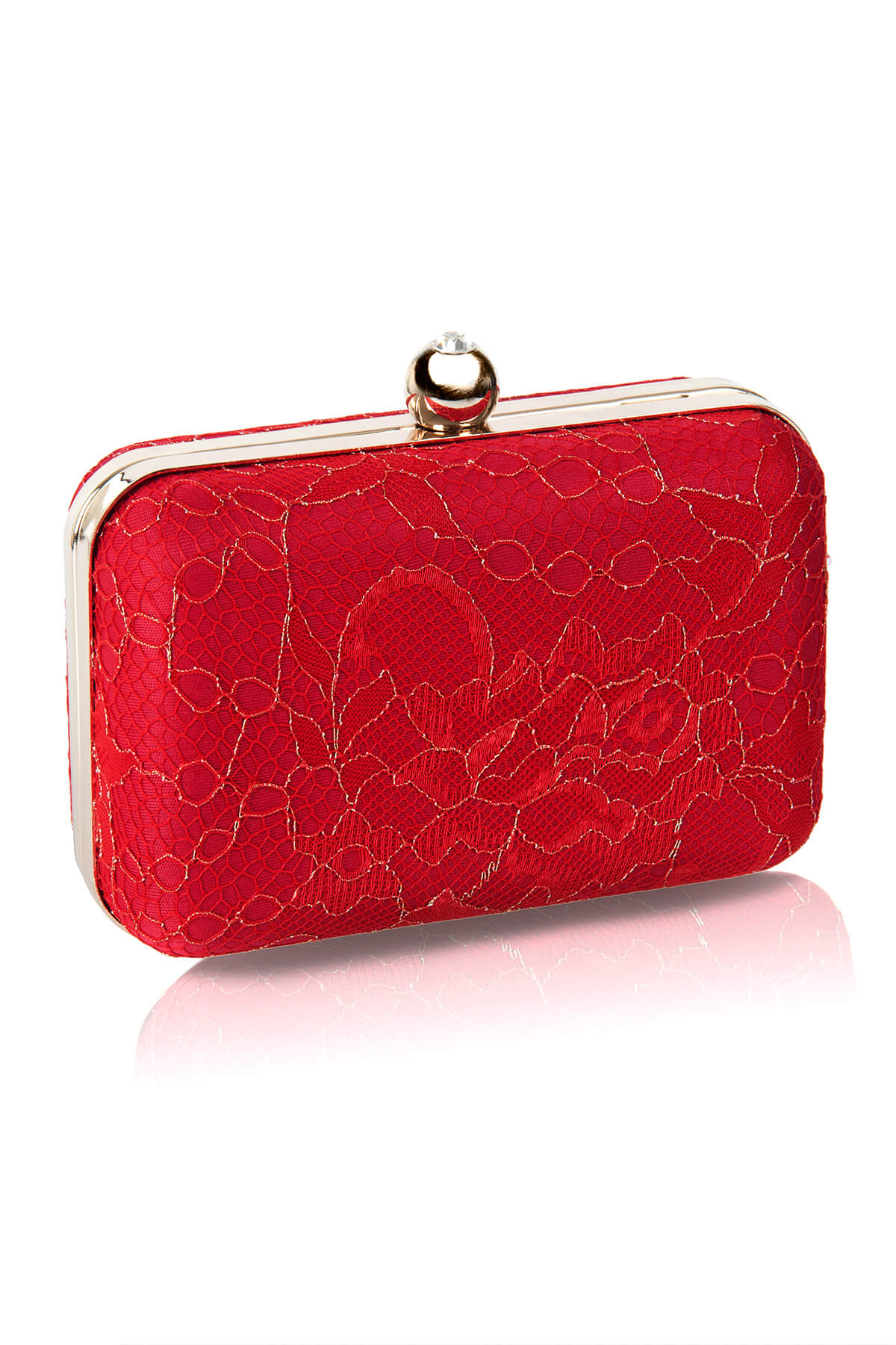 Metallic Lace Box Clutch
