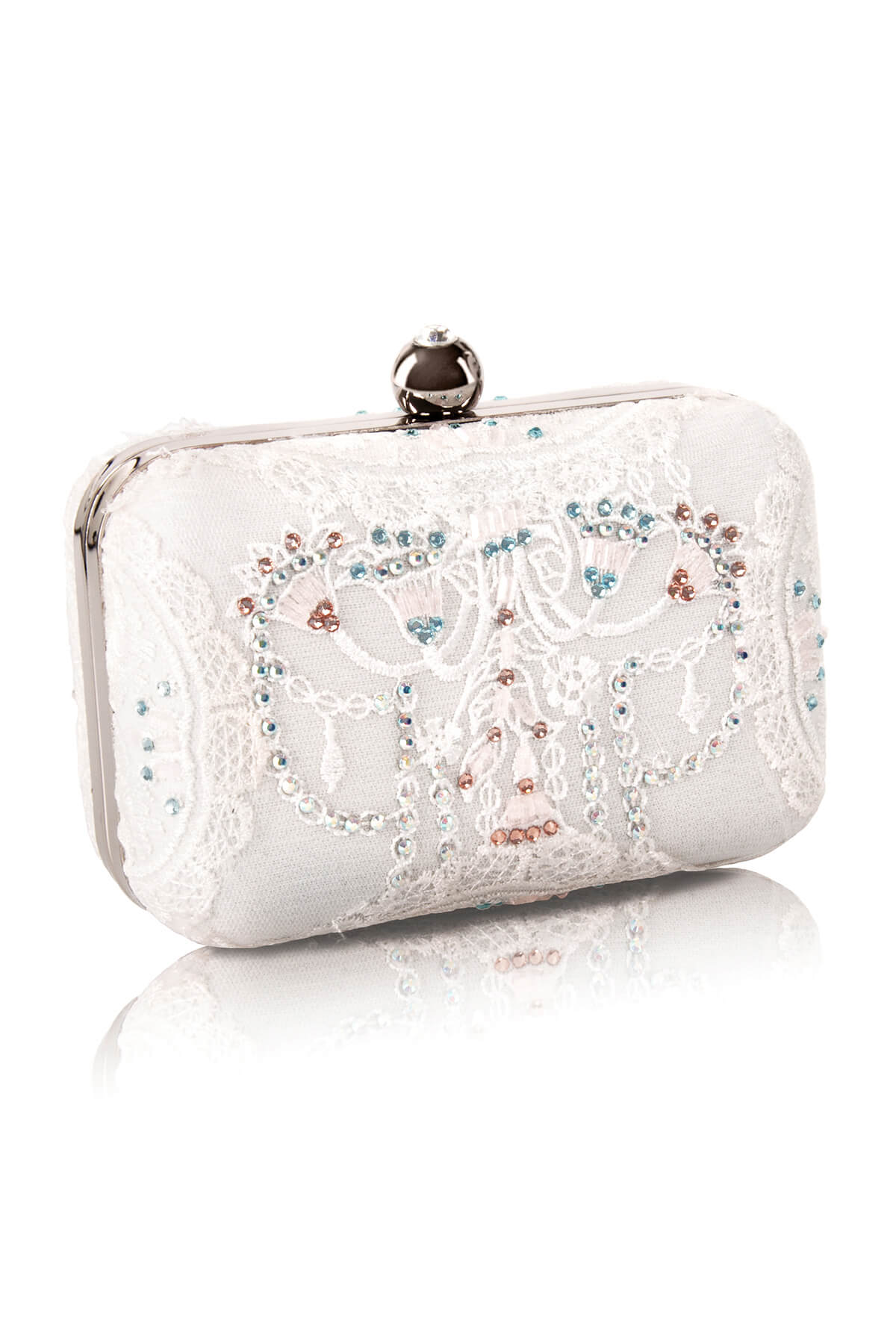 Tadashi Shoji - Jewel Embellished Lace Box Clutch