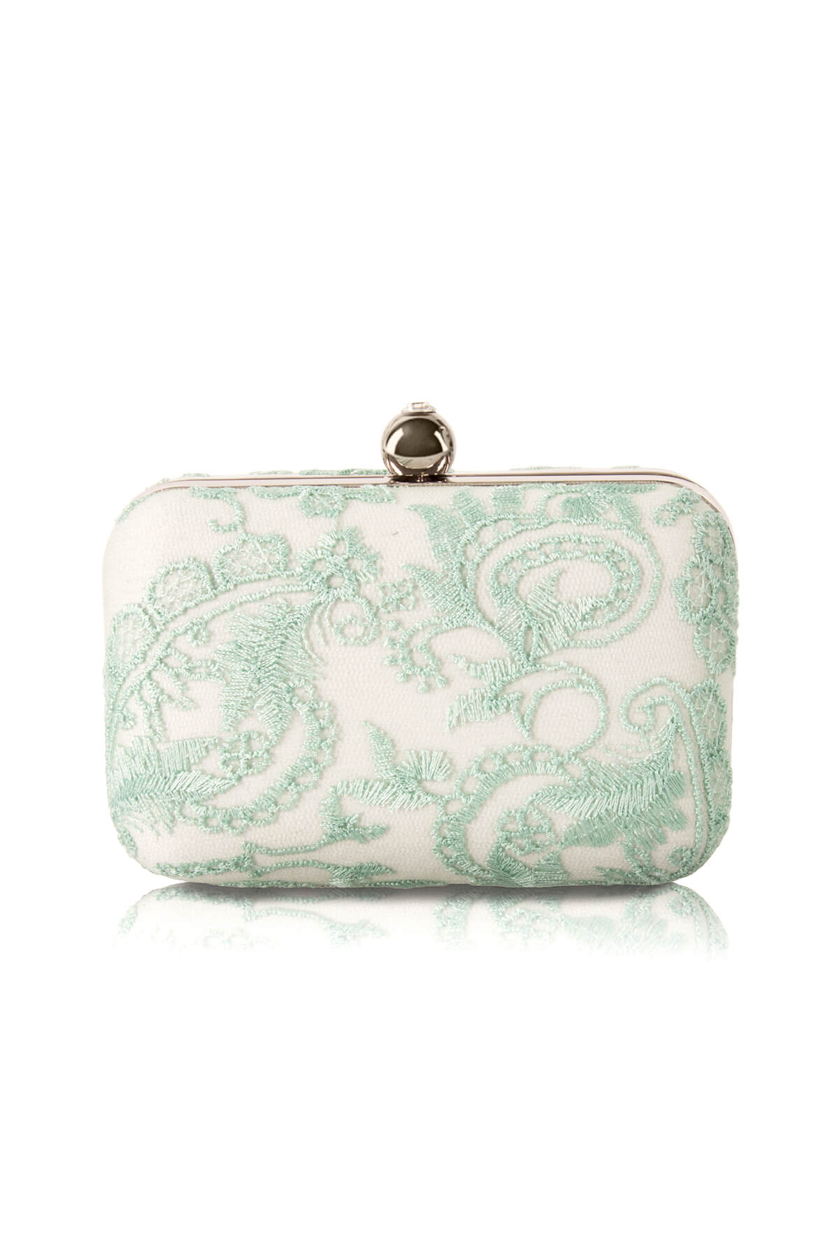 Embroidered Tulle Box Clutch