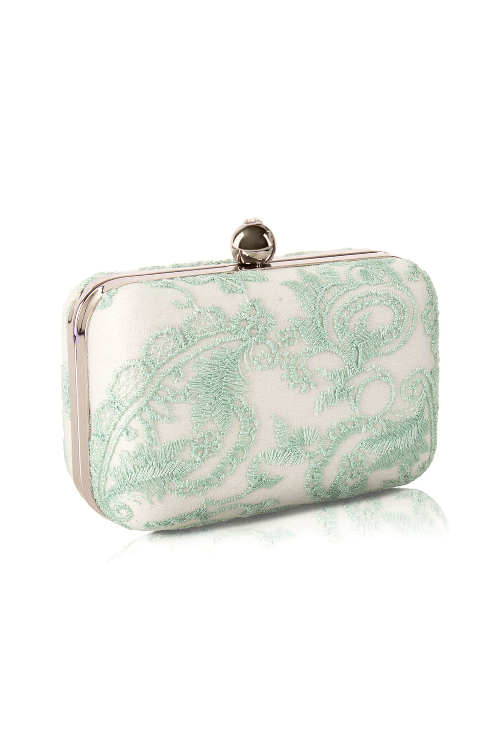 Embroidered Tulle Box Clutch