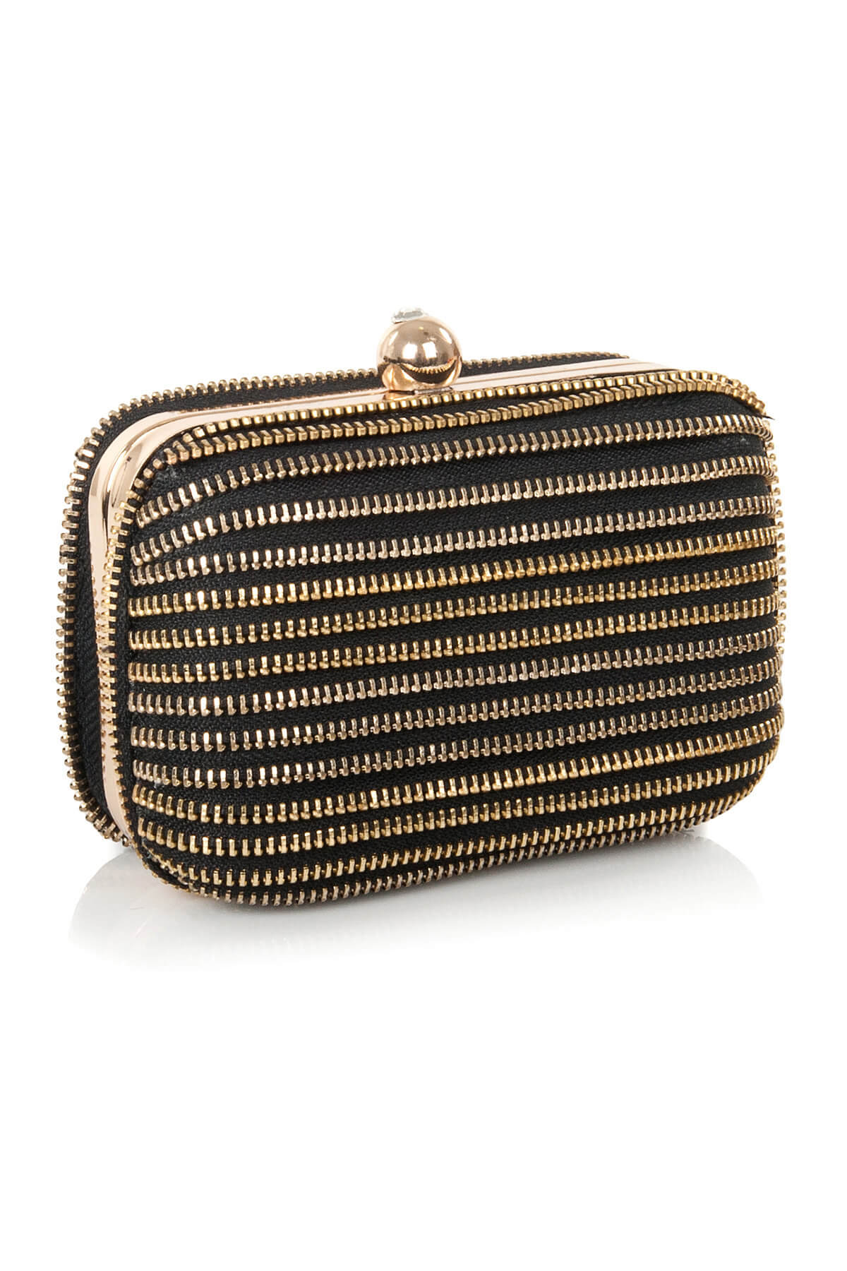 Zipper Embellished Minaudière