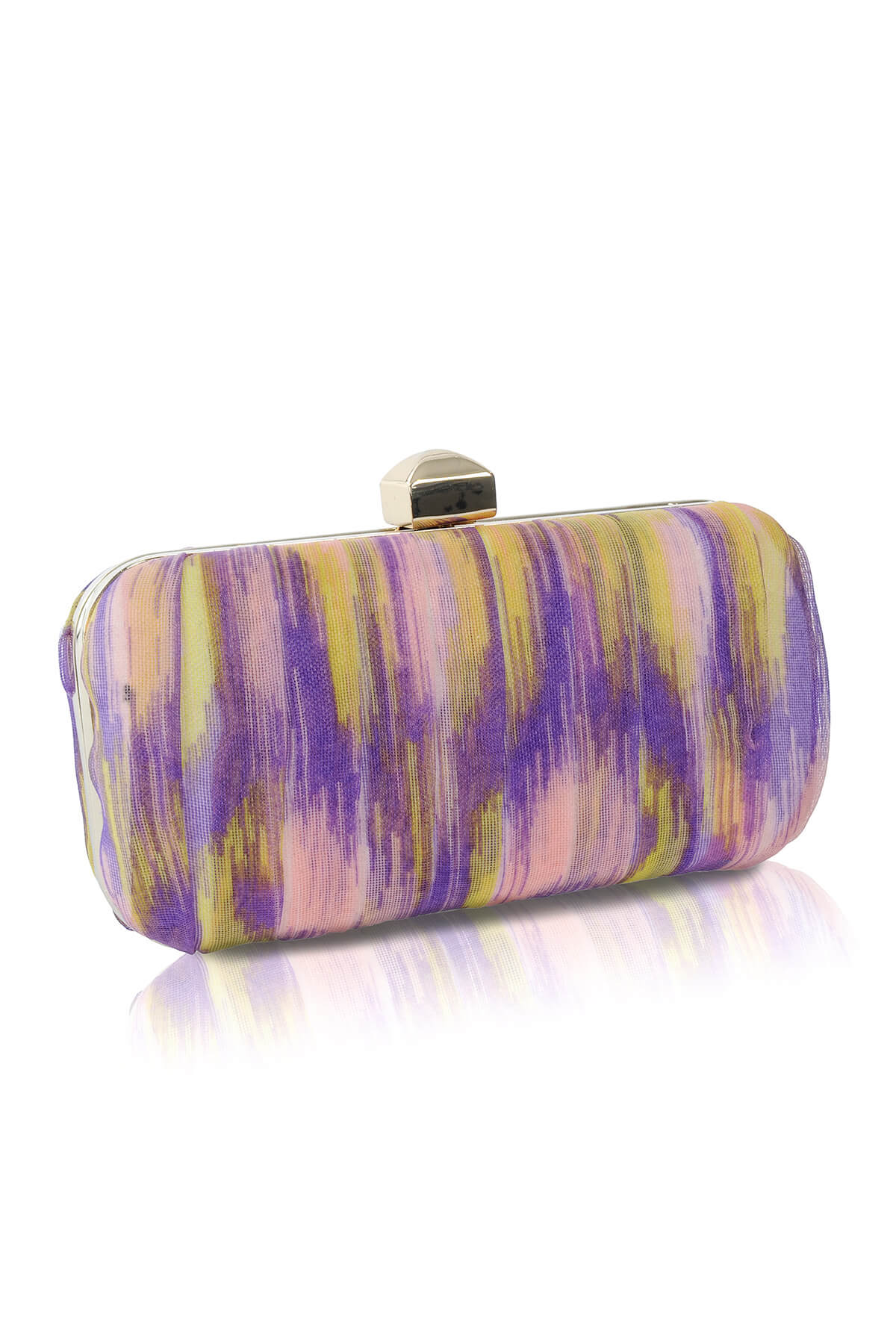 Ikat Printed Gazar Box Clutch