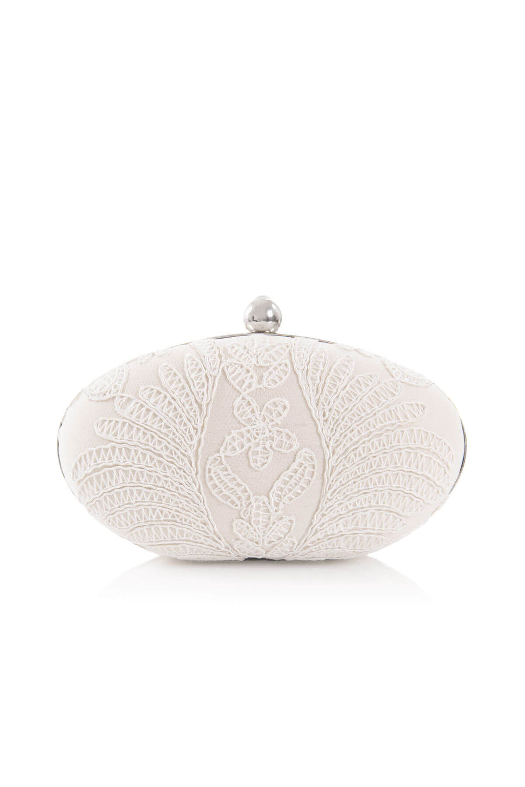Tadashi Shoji - Corded Embroidery on Tulle Oval Clutch 