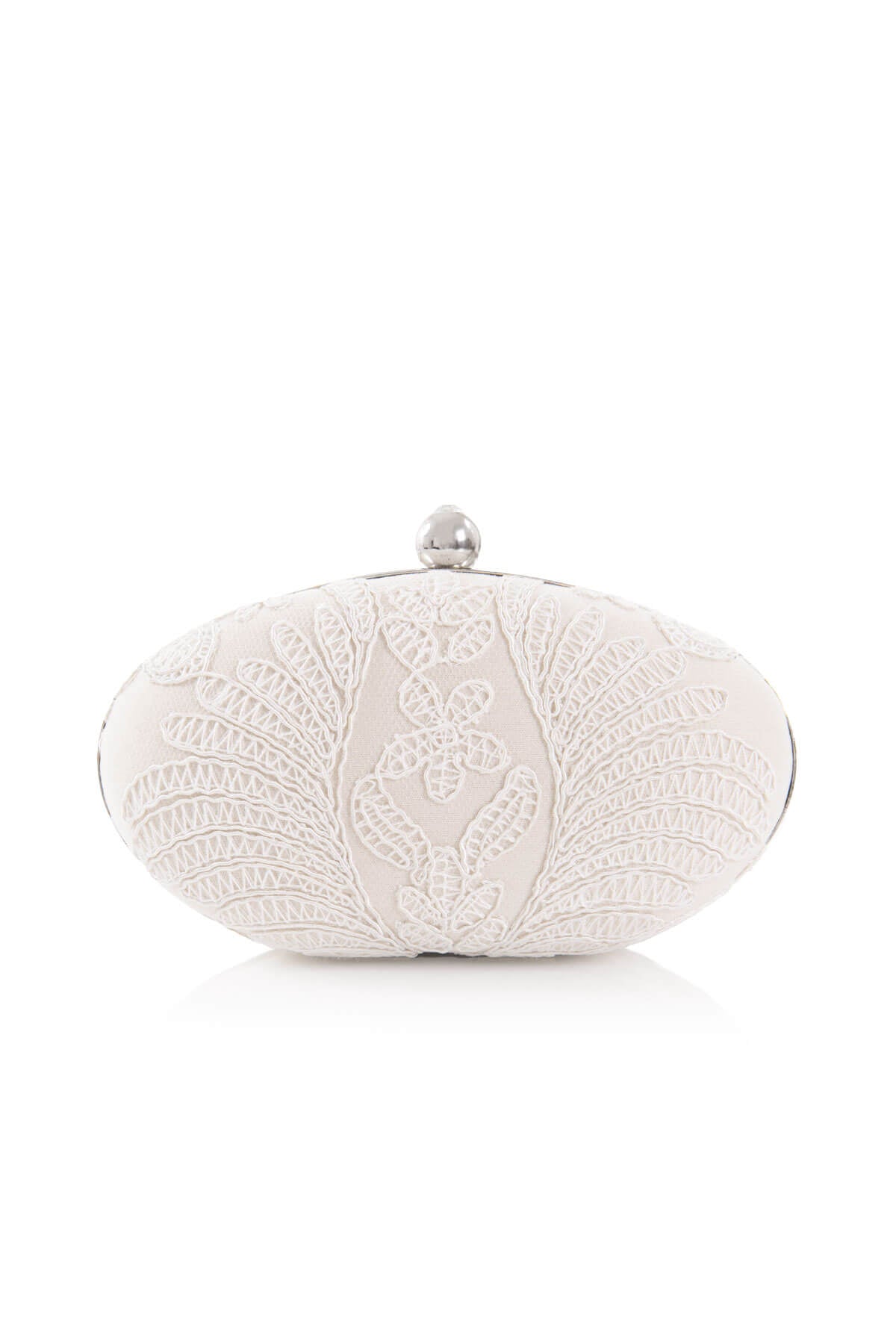 Tadashi Shoji - Corded Embroidery on Tulle Oval Clutch 