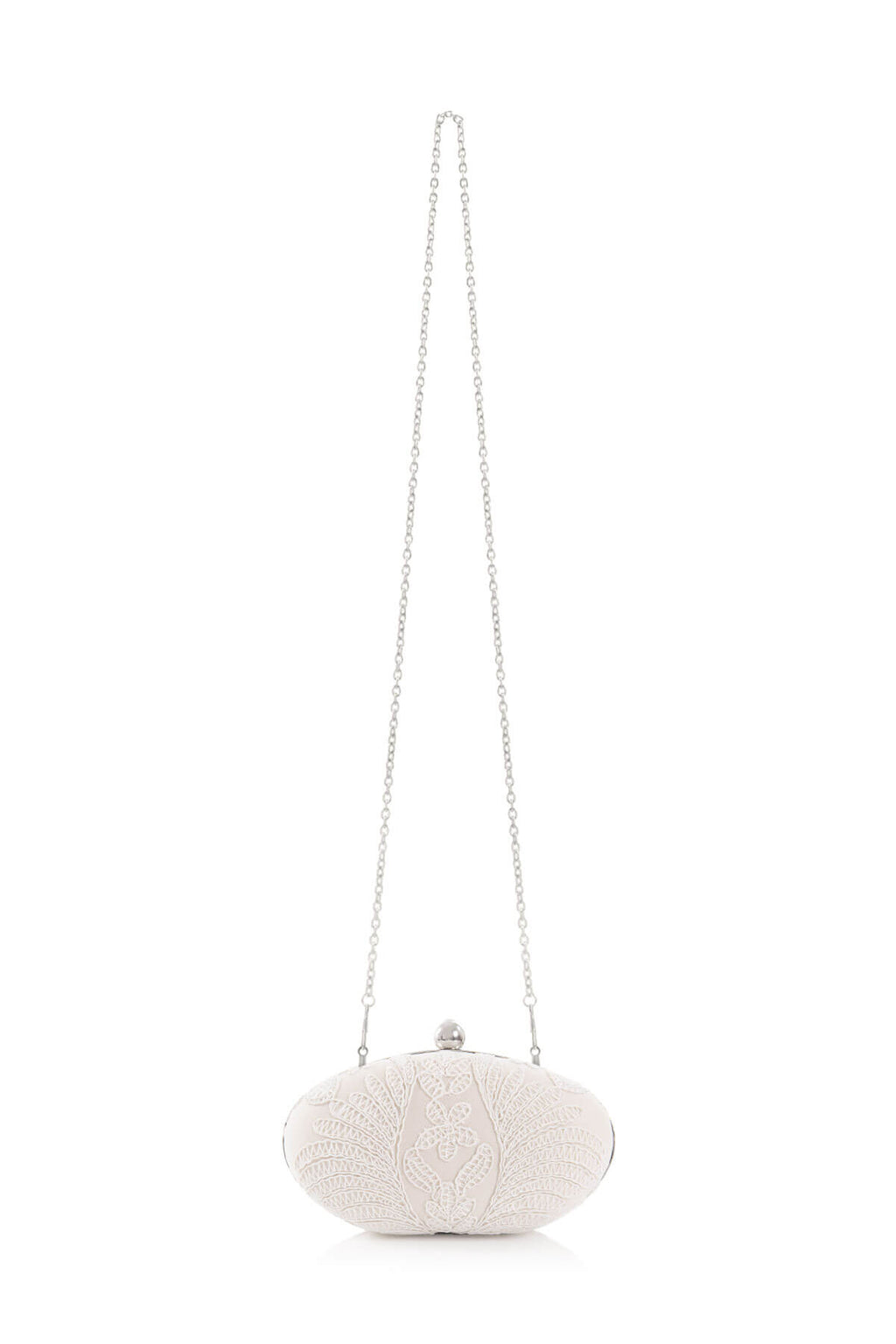 Tadashi Shoji - Corded Embroidery on Tulle Oval Clutch 