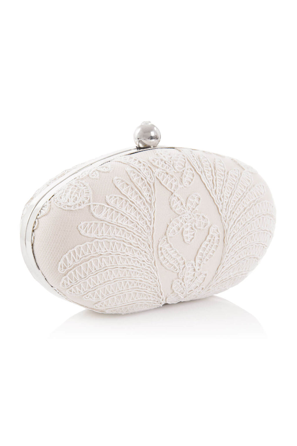 Tadashi Shoji - Corded Embroidery on Tulle Oval Clutch 