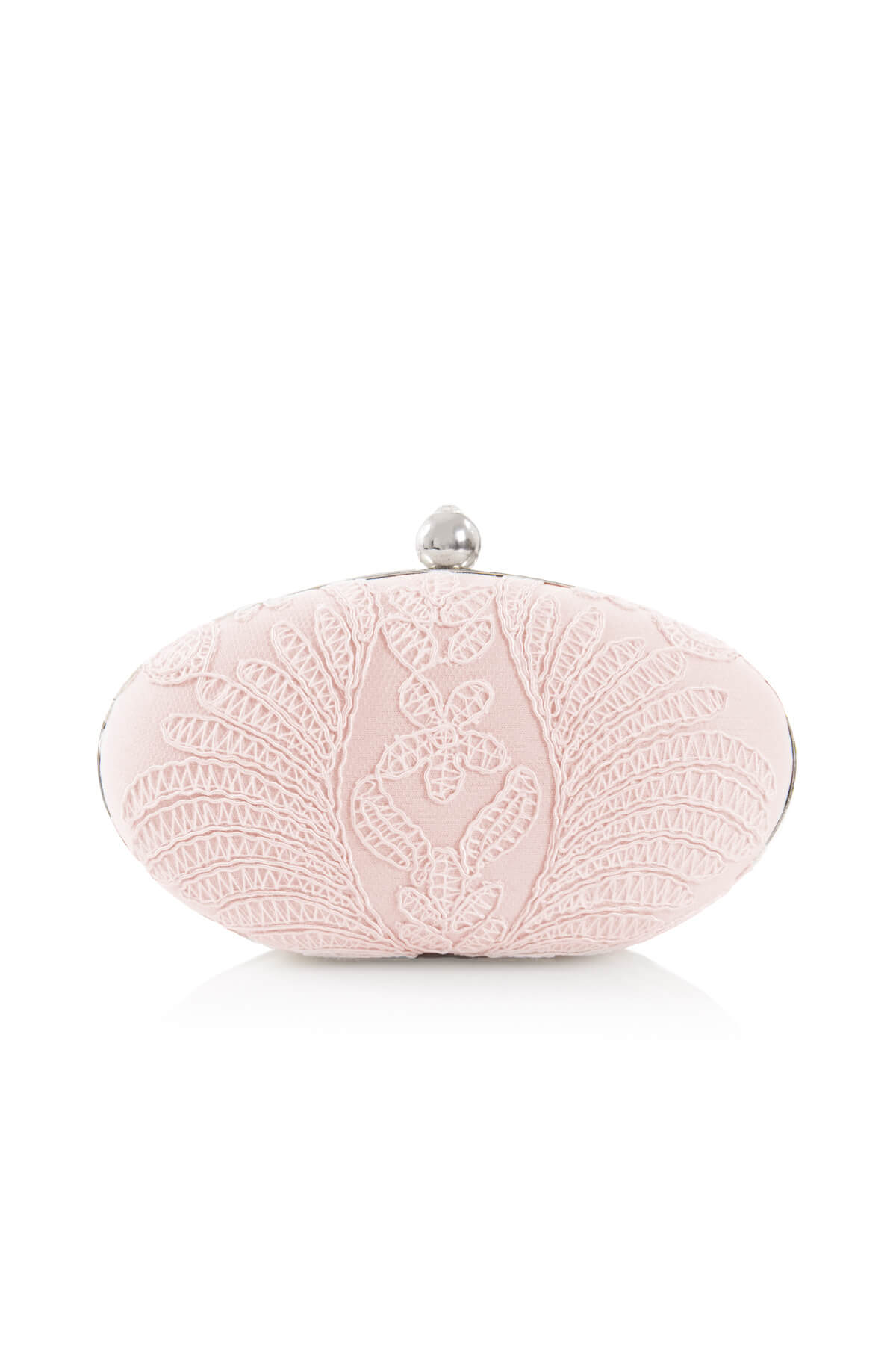 Tadashi Shoji - Corded Embroidery on Tulle Oval Clutch 