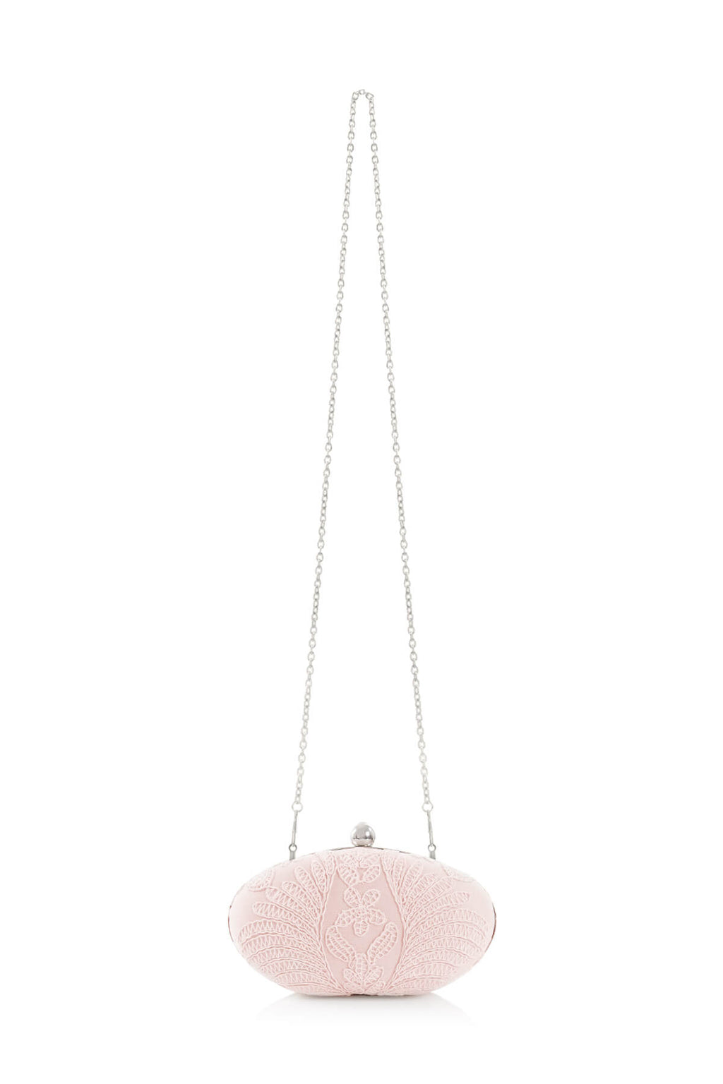 Tadashi Shoji - Corded Embroidery on Tulle Oval Clutch 