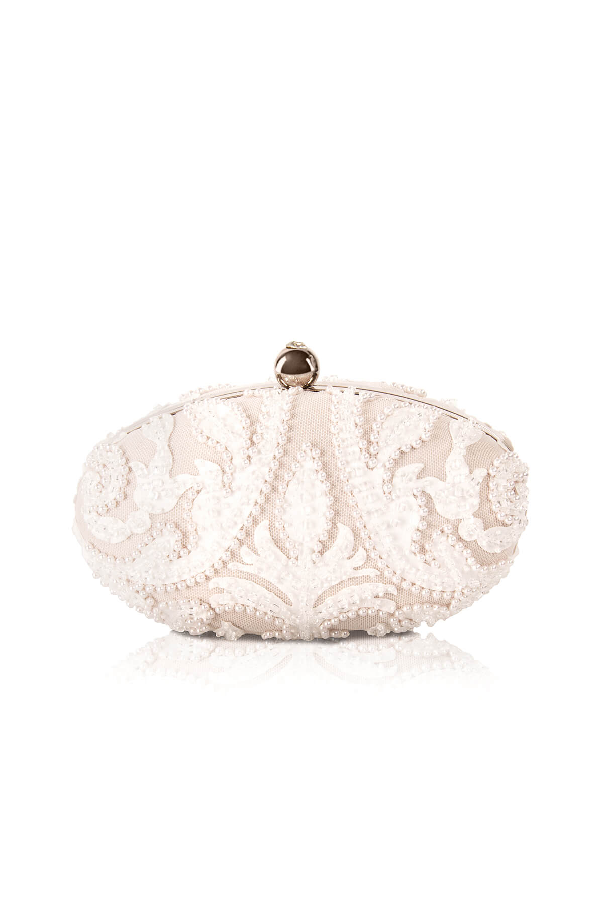 Tadashi Shoji - Beaded Laser Cut Embroidery Oval Clutch