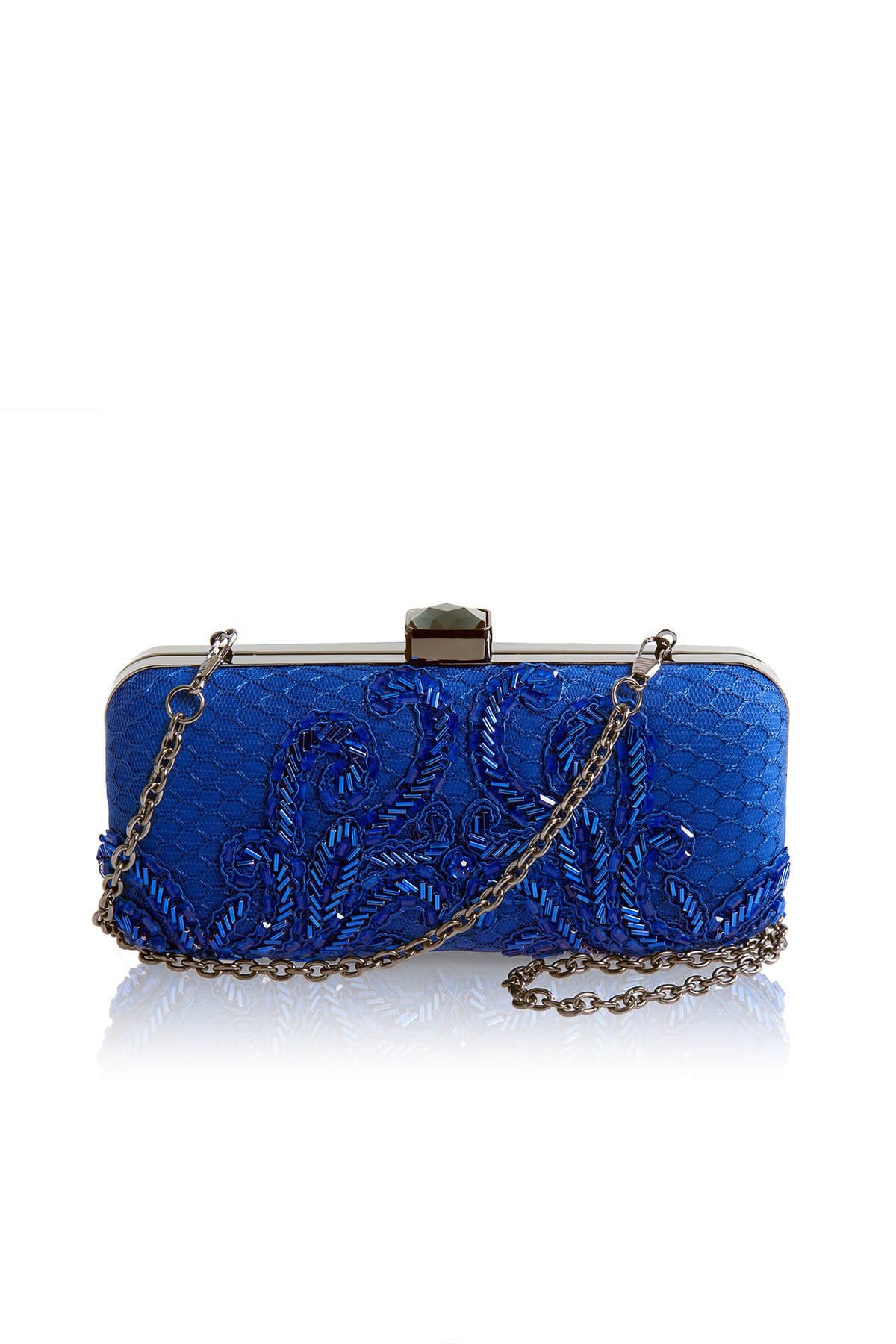 Hand Beaded Corded Embroidery Box Clutch