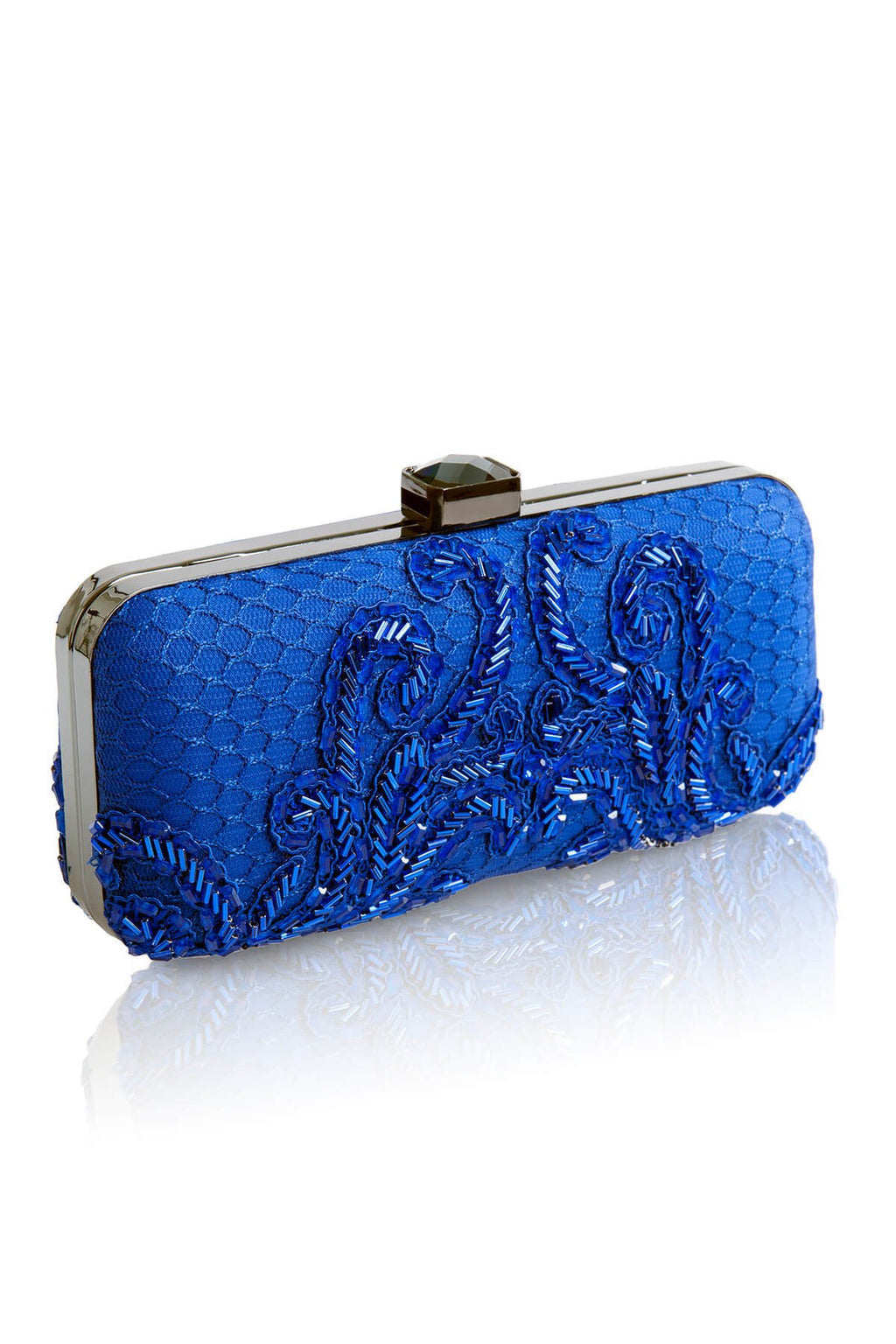 Hand Beaded Corded Embroidery Box Clutch