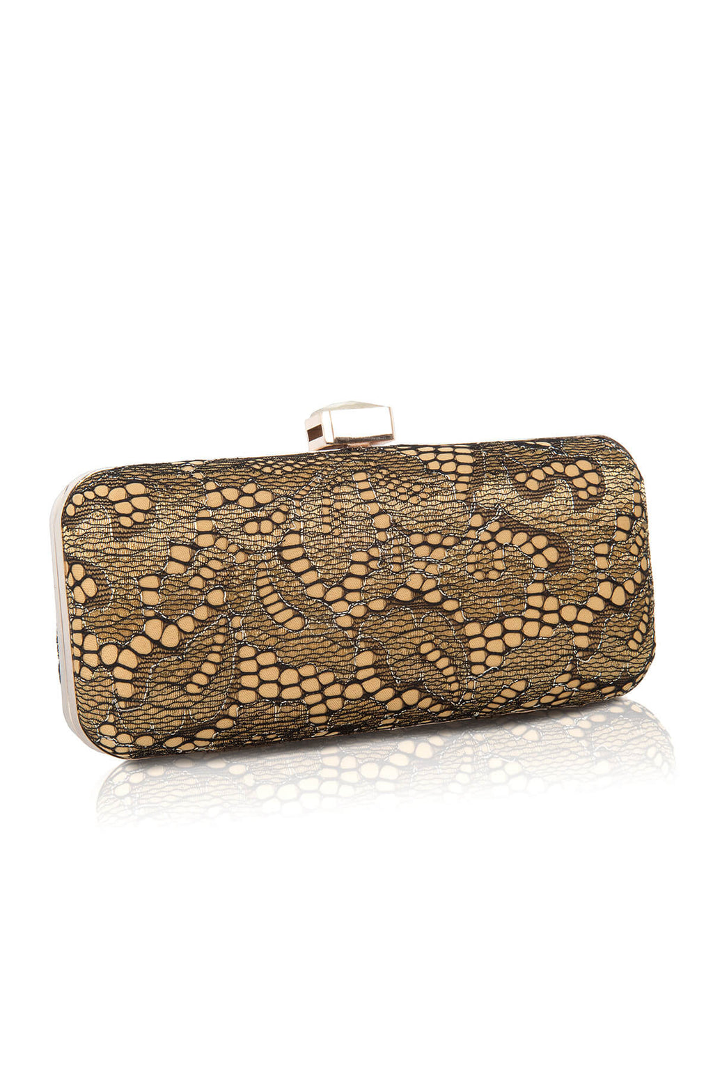 Metallic Lace Box Clutch