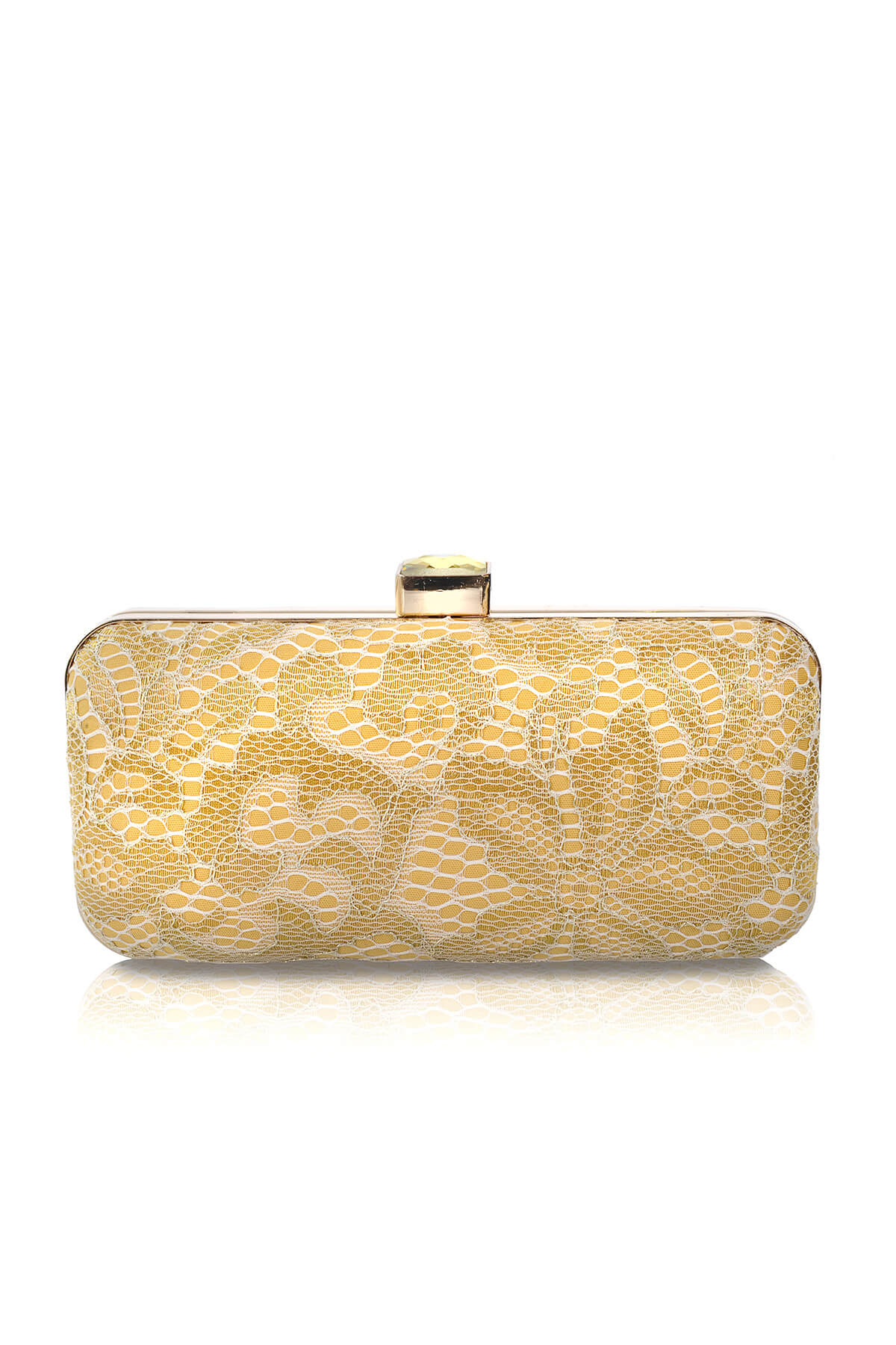 Metallic Lace Box Clutch