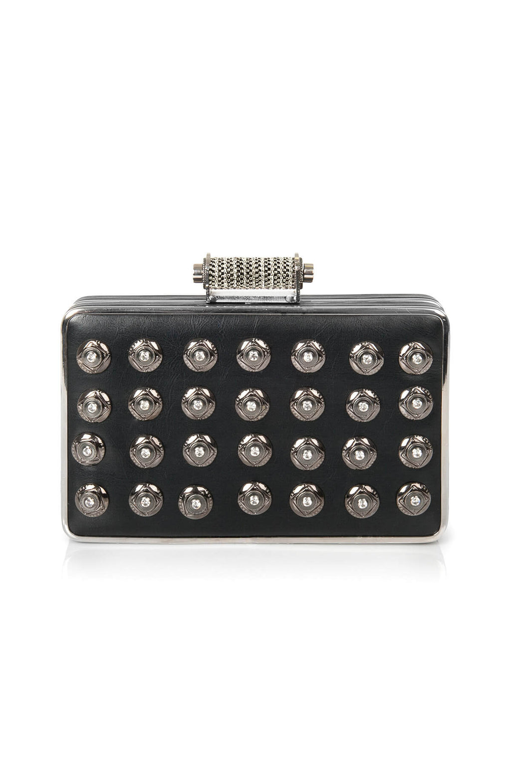 Crystal Embellished Leatherette Minaudière