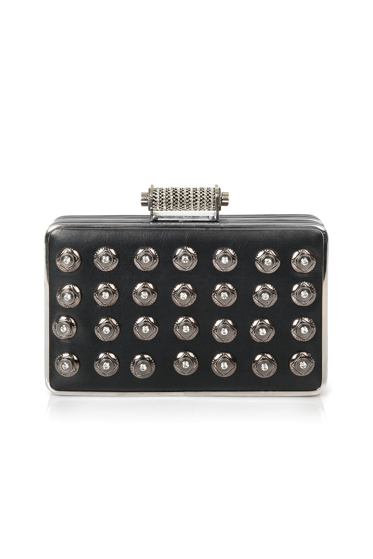 Crystal Embellished Leatherette Minaudière
