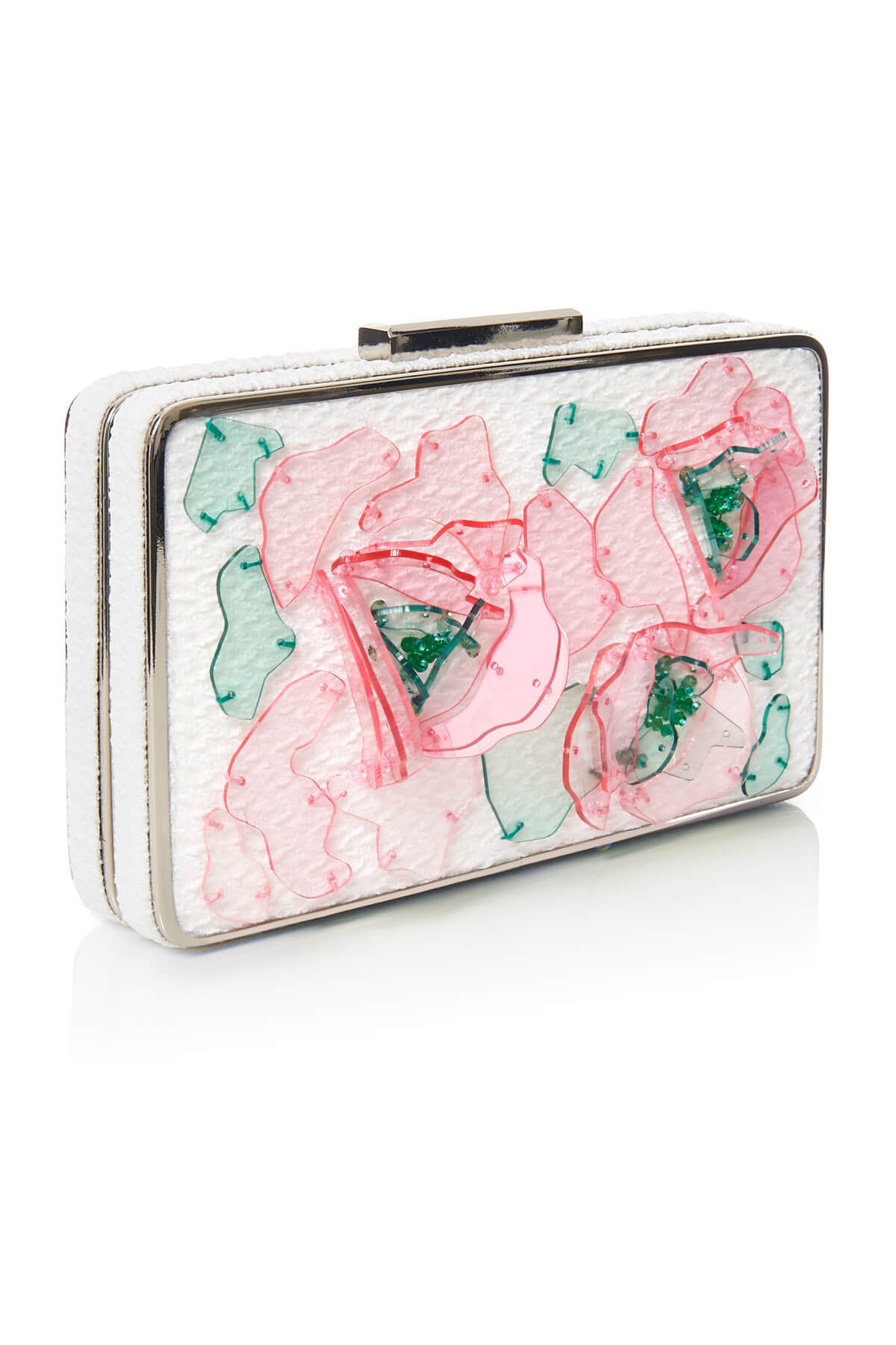 Tadashi Shoji - Acrylic 3D Blossom-Motif Clutch