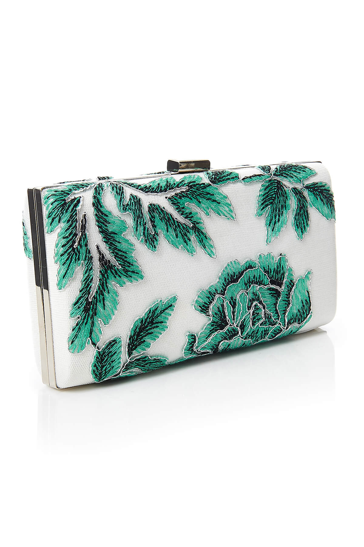 Tadashi Shoji - Metallic Blossom-Motif Clutch