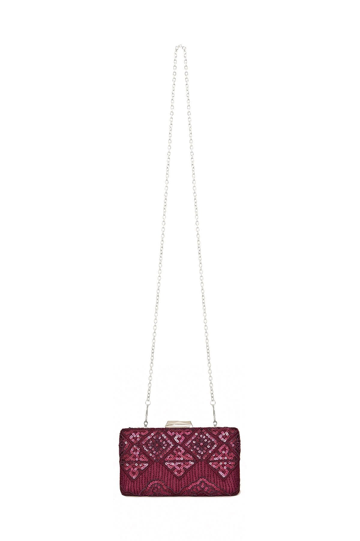 Choy Sequin Embroidered Clutch