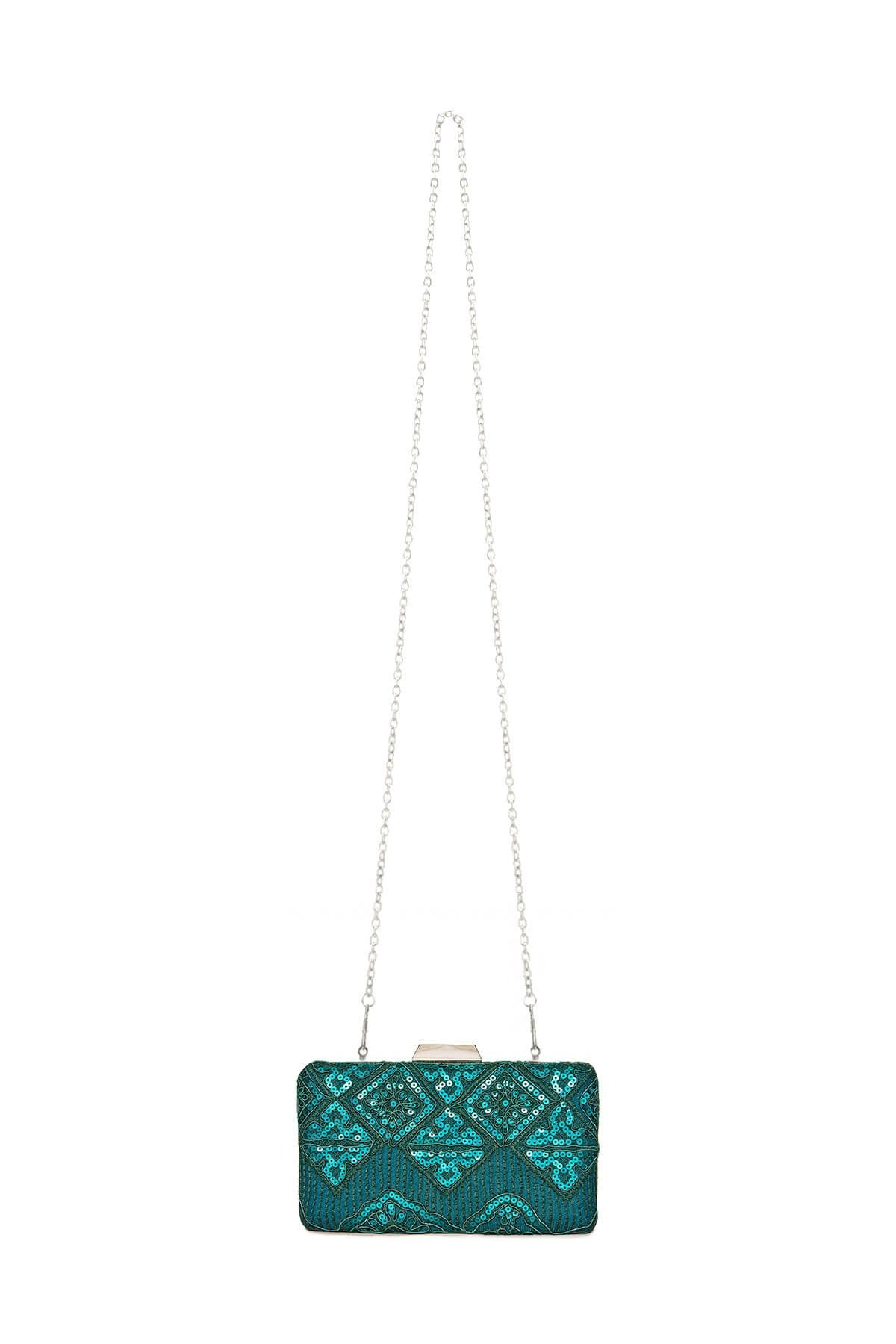 Choy Sequin Embroidered Clutch