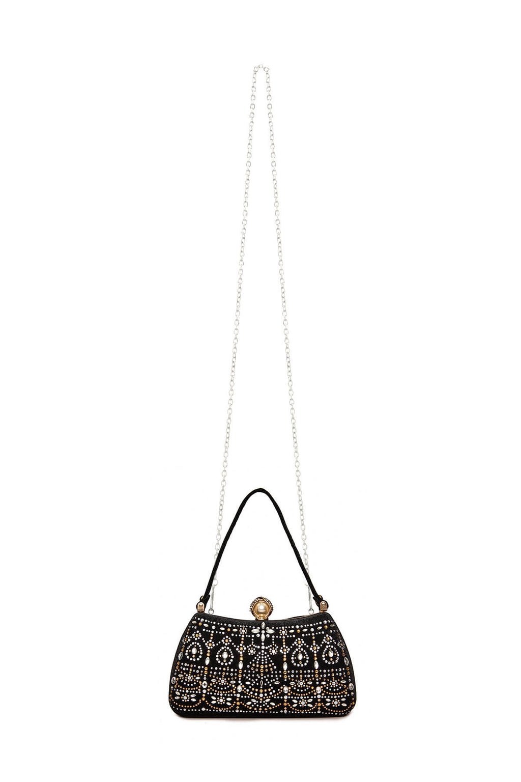 Durian Beaded Velvet Clutch