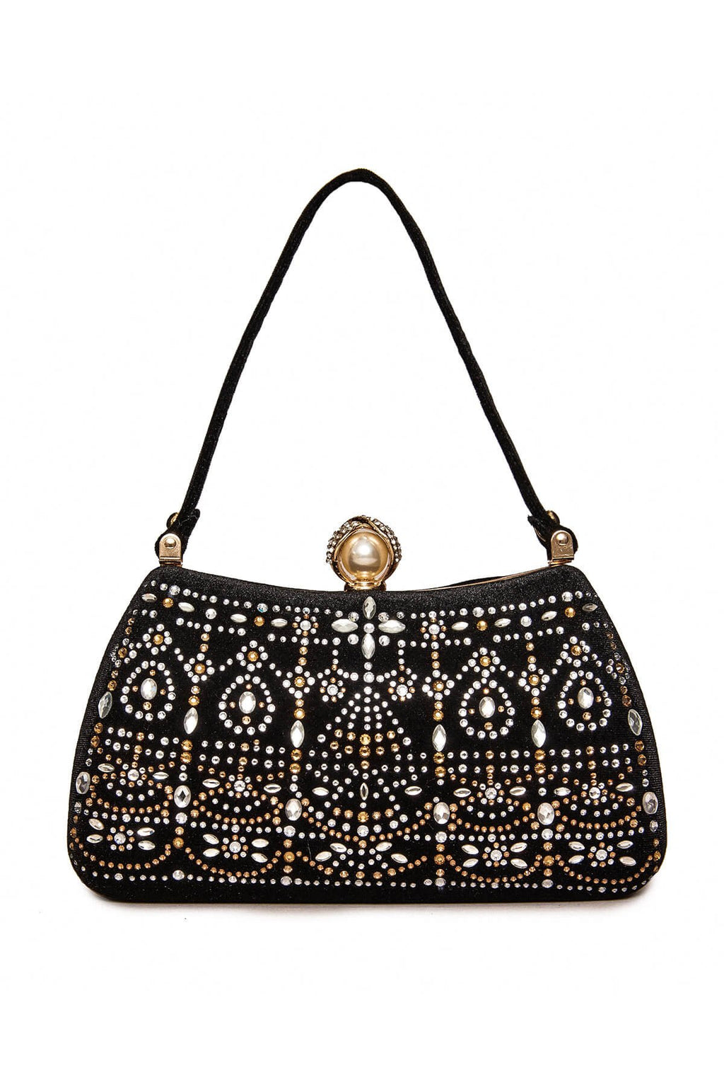 Durian Beaded Velvet Clutch