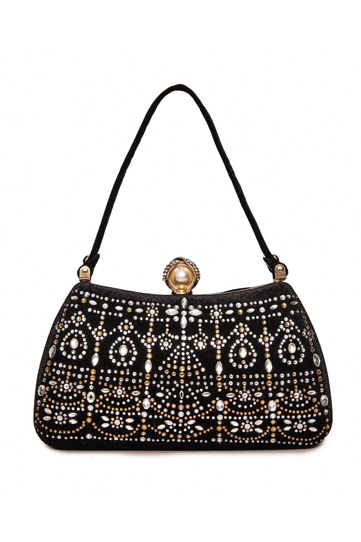 Durian Beaded Velvet Clutch
