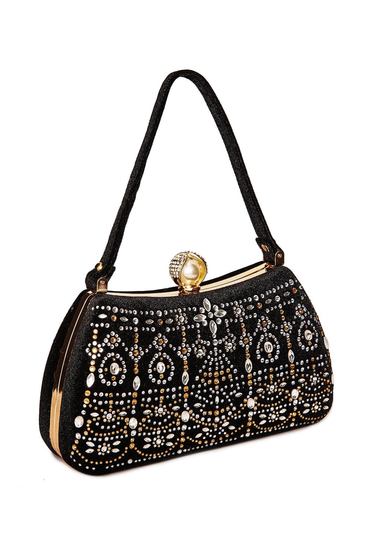 Durian Beaded Velvet Clutch