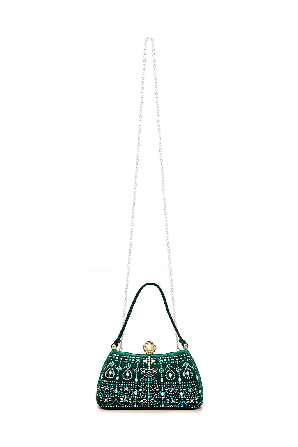 Durian Beaded Velvet Clutch
