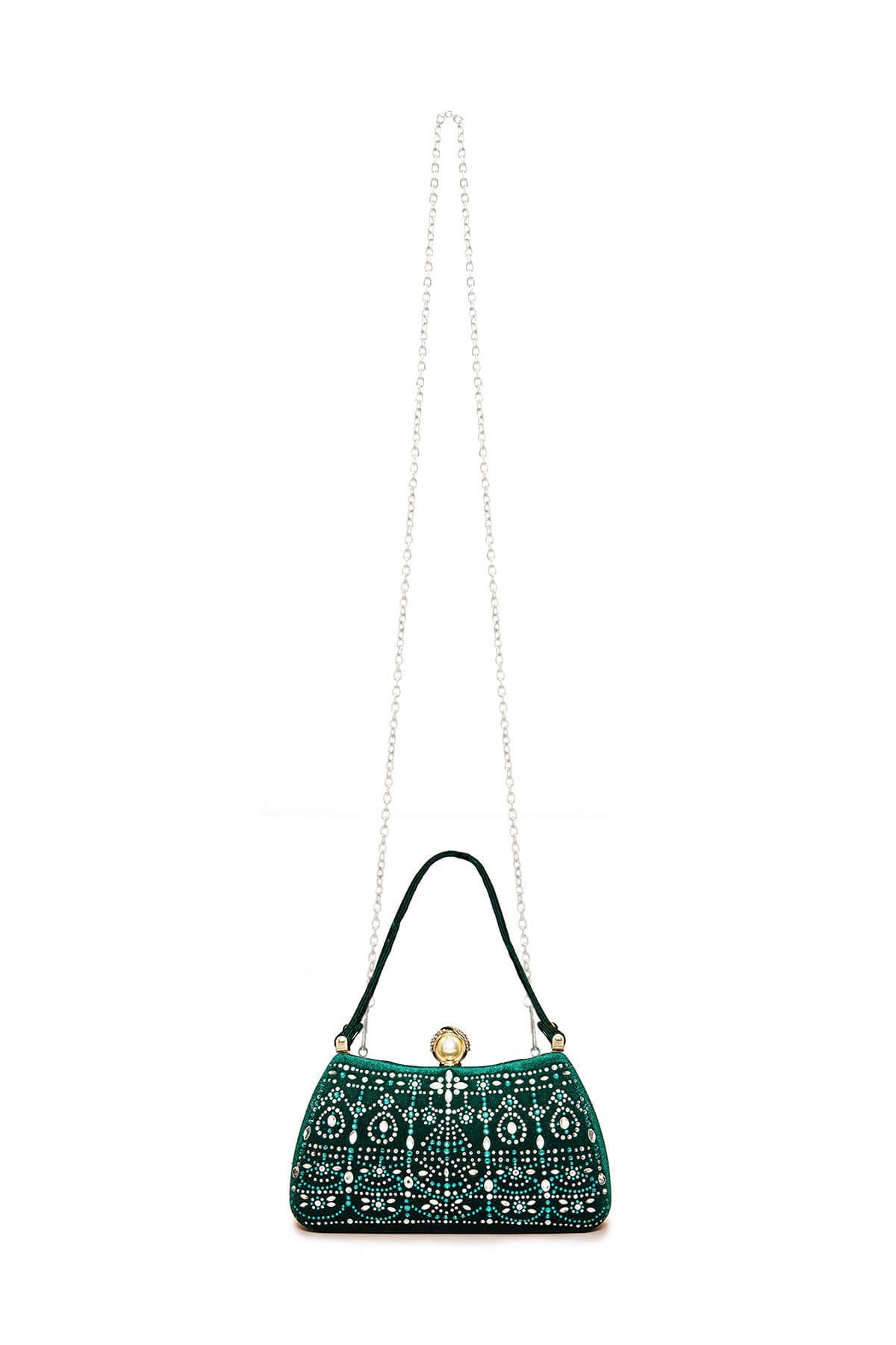 Durian Beaded Velvet Clutch