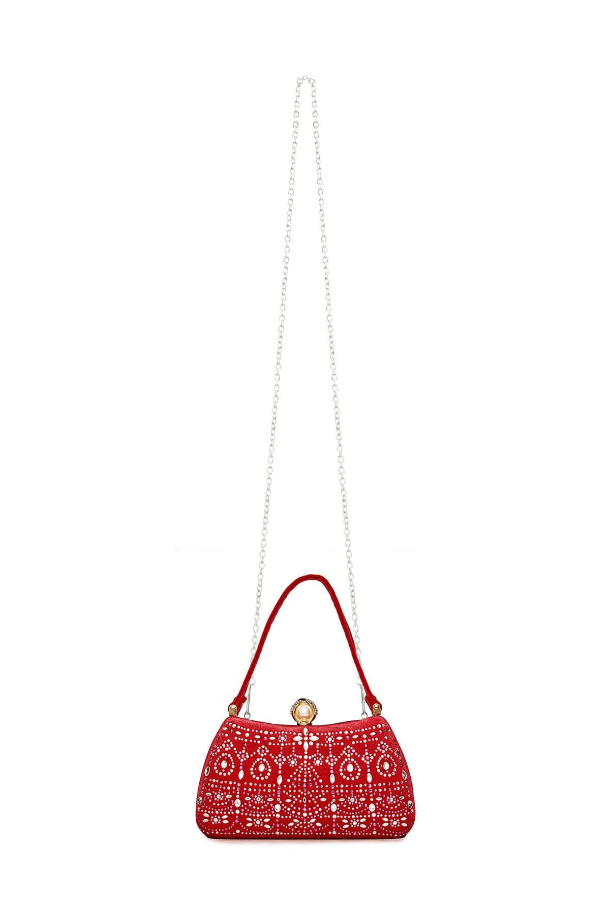 Durian Beaded Velvet Clutch