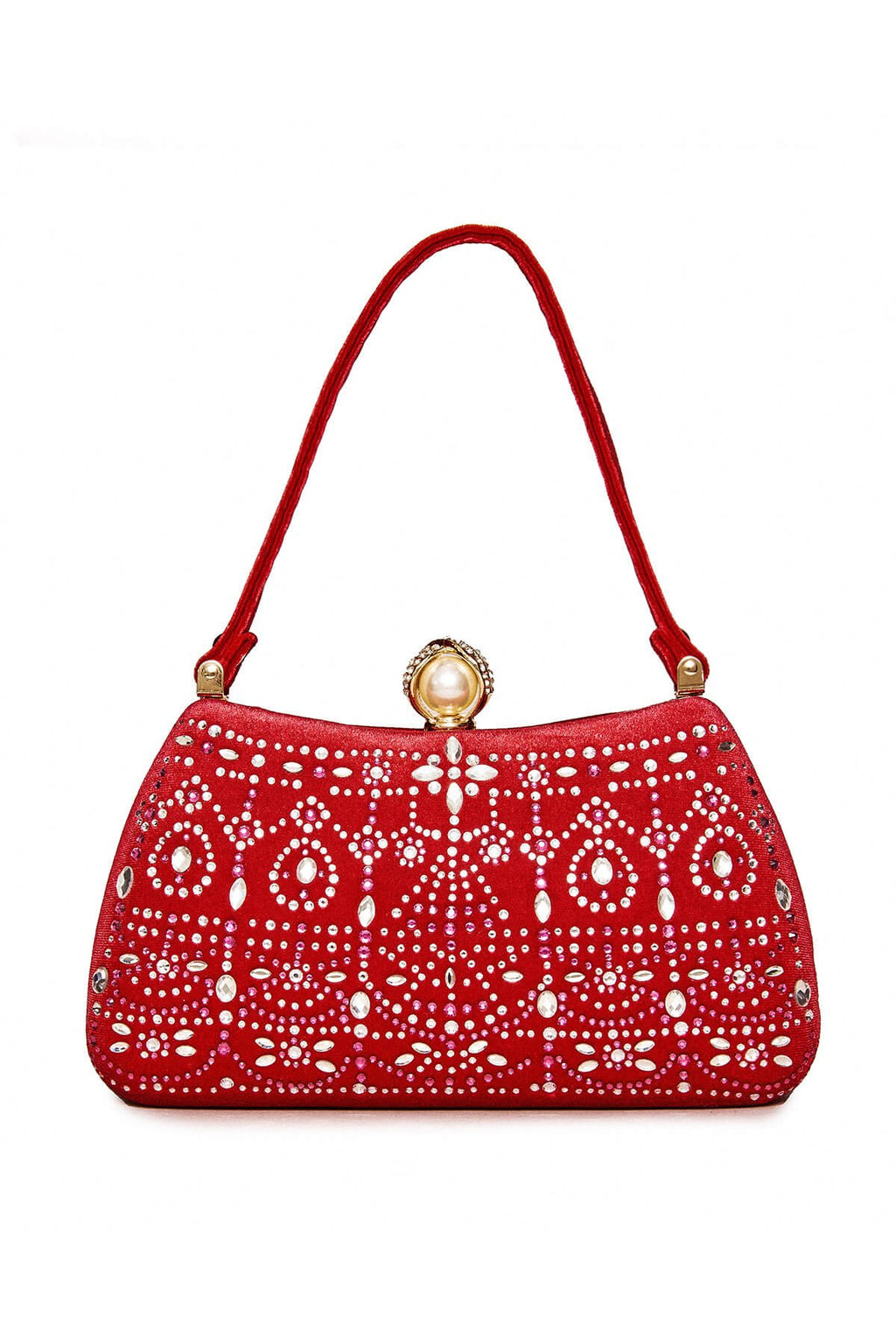 Durian Beaded Velvet Clutch