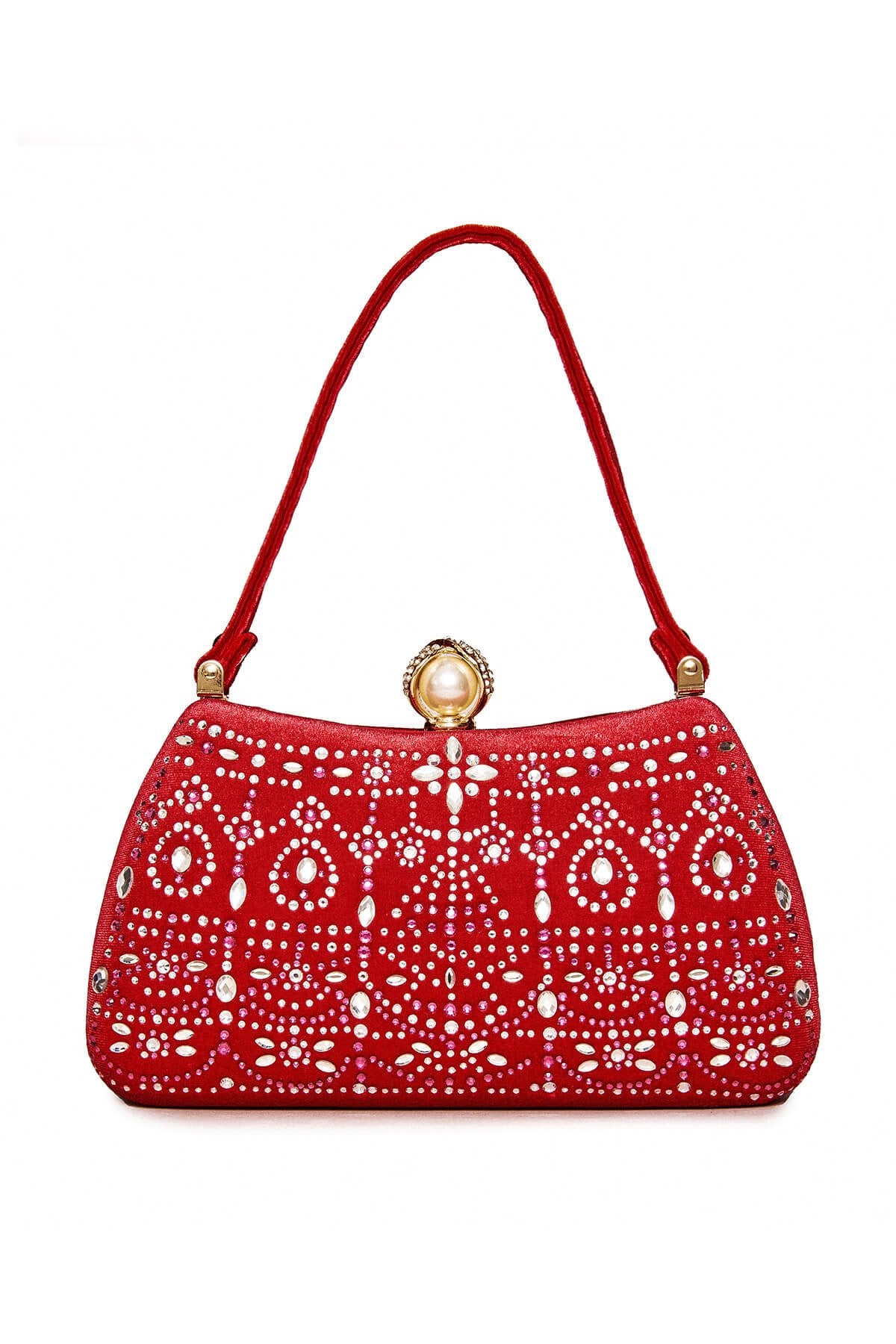 Durian Beaded Velvet Clutch