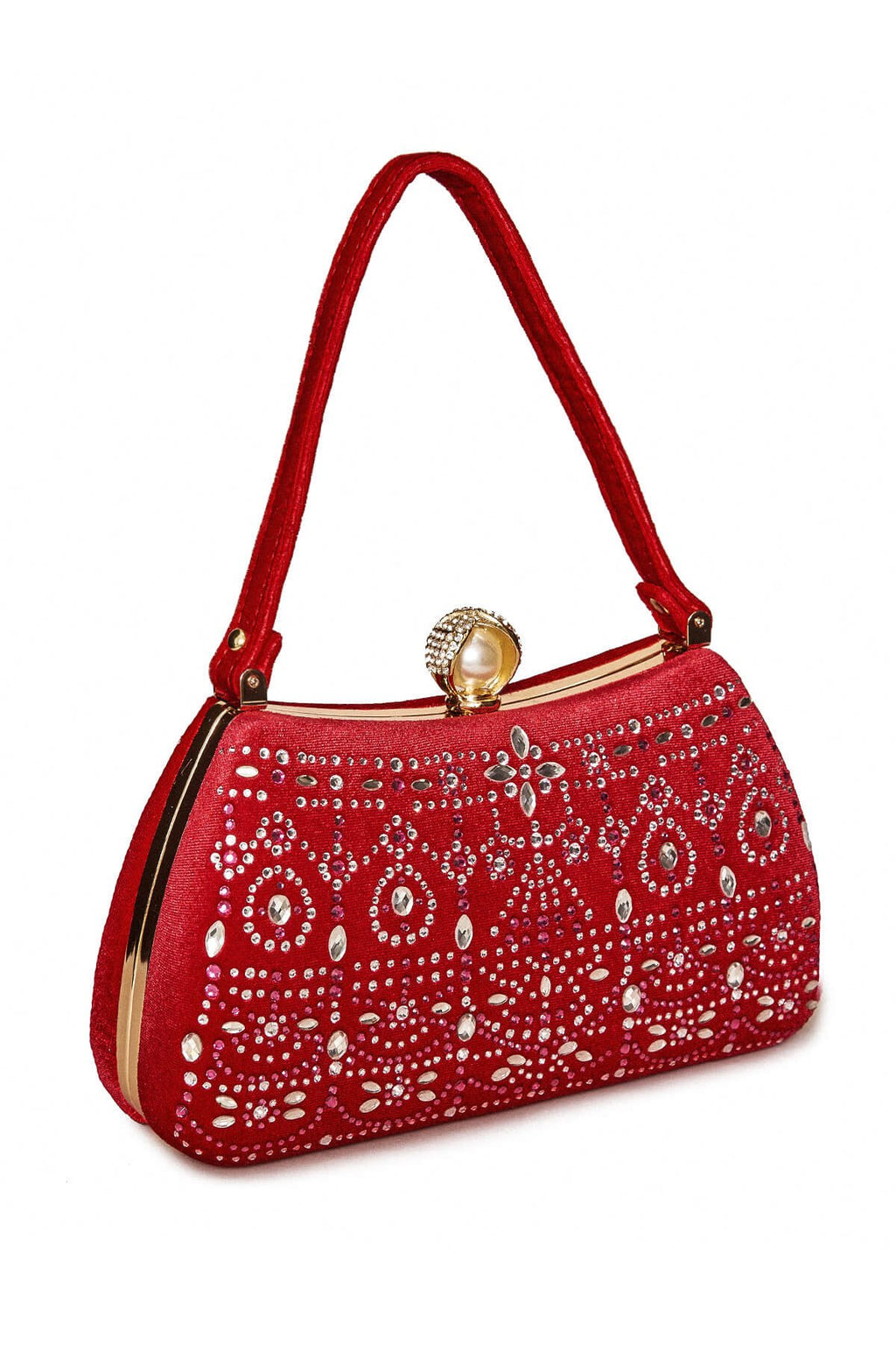 Durian Beaded Velvet Clutch