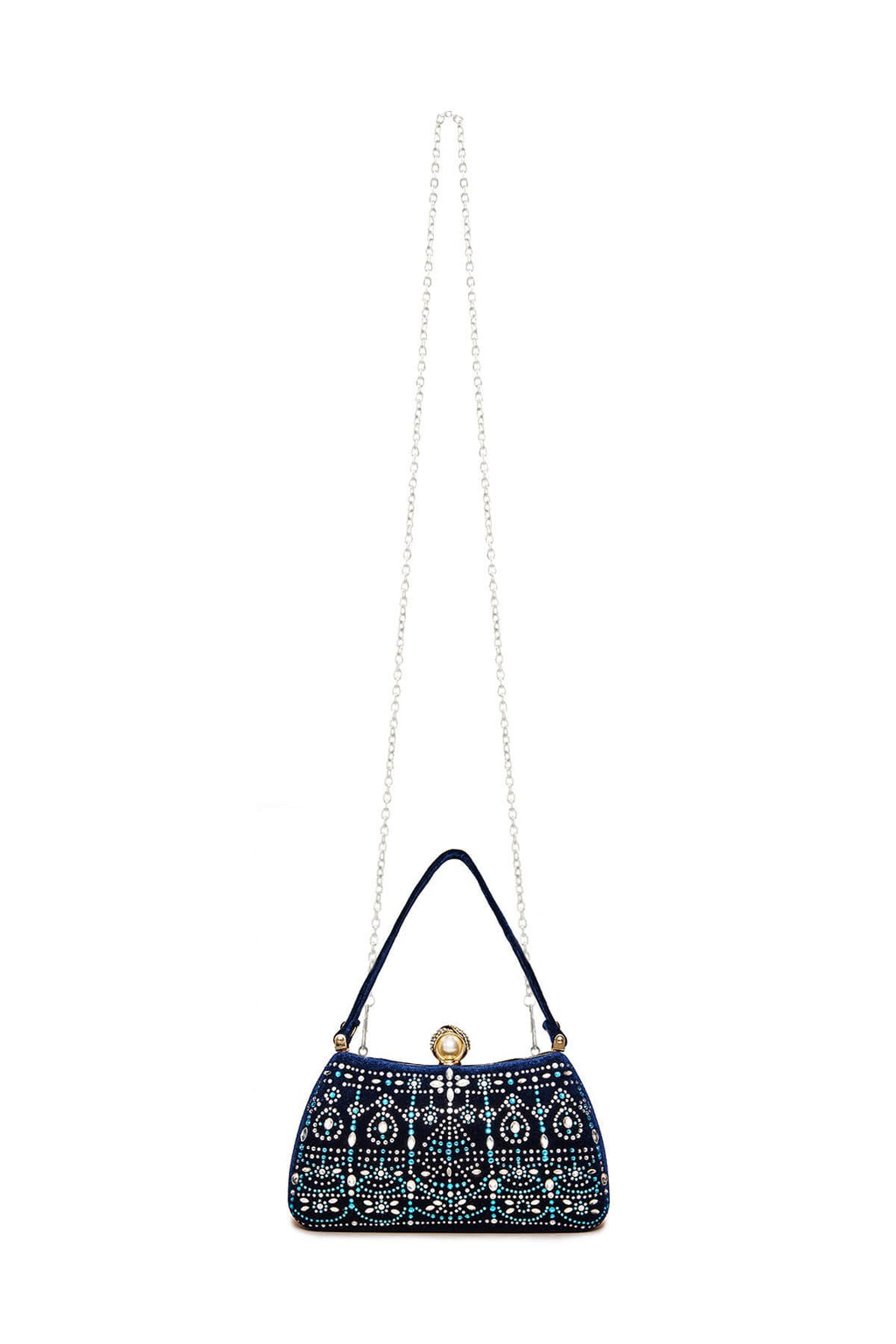 Durian Beaded Velvet Clutch