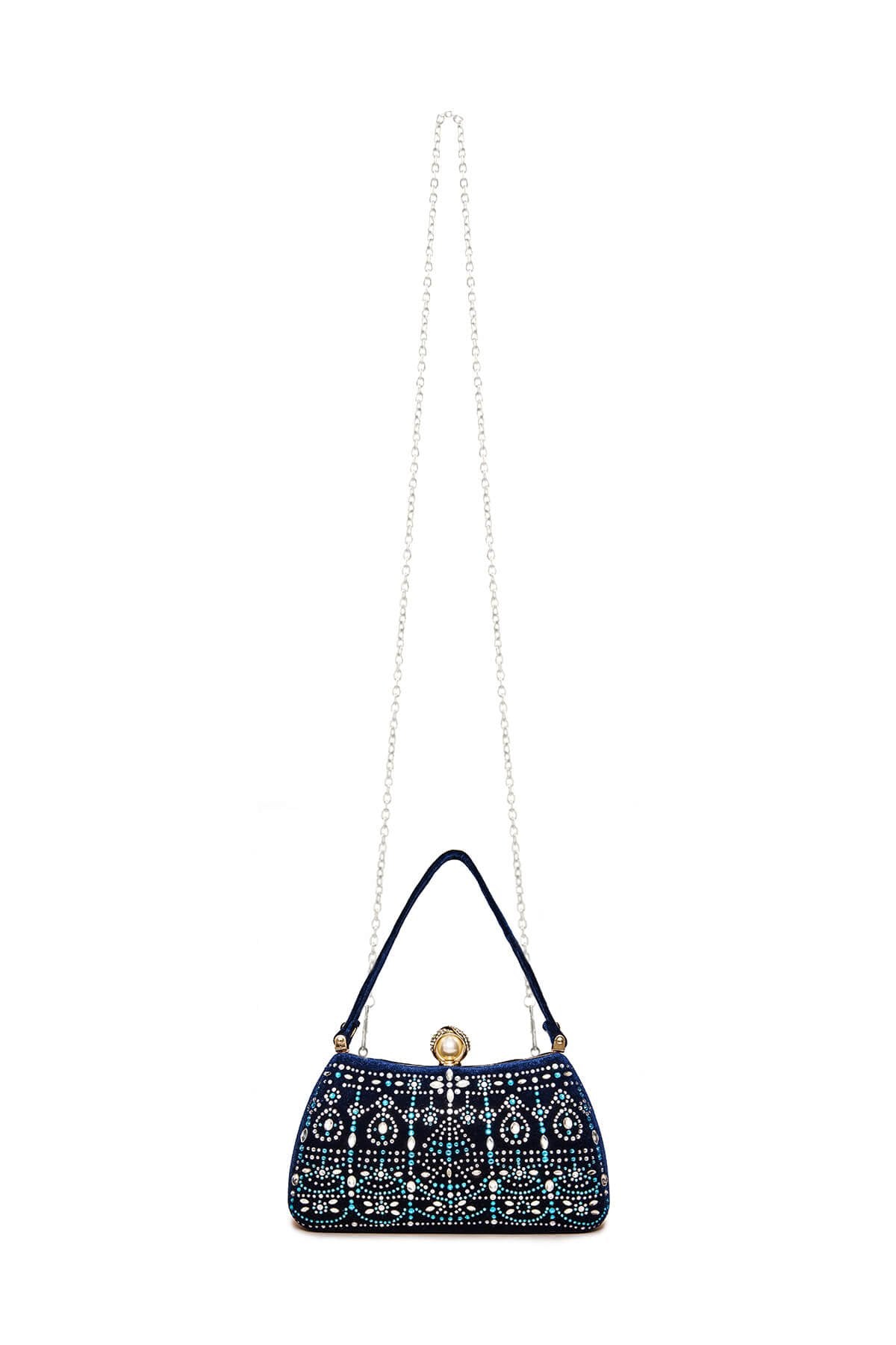 Durian Beaded Velvet Clutch