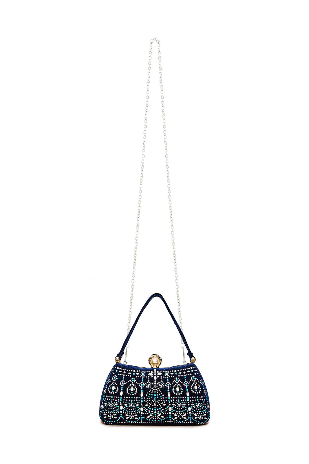 Durian Beaded Velvet Clutch