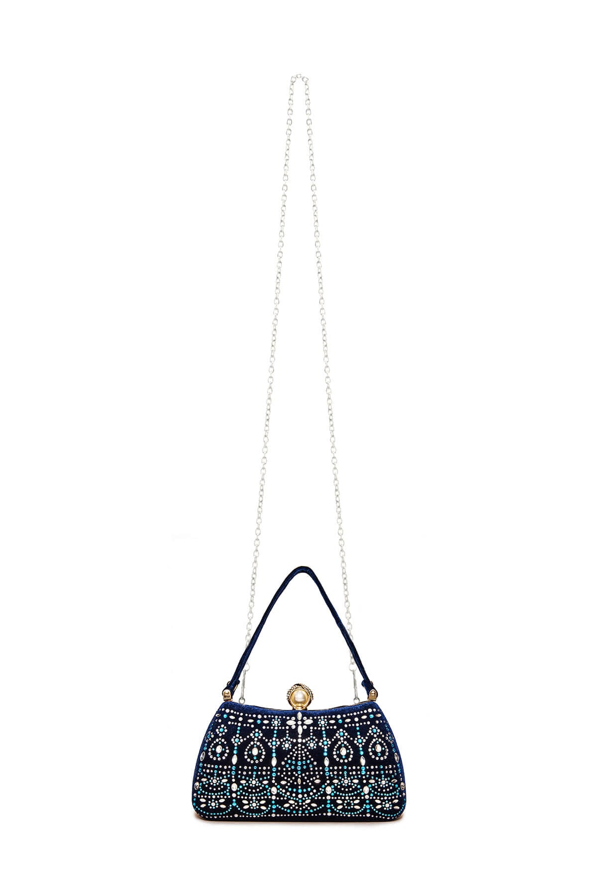 Durian Beaded Velvet Clutch