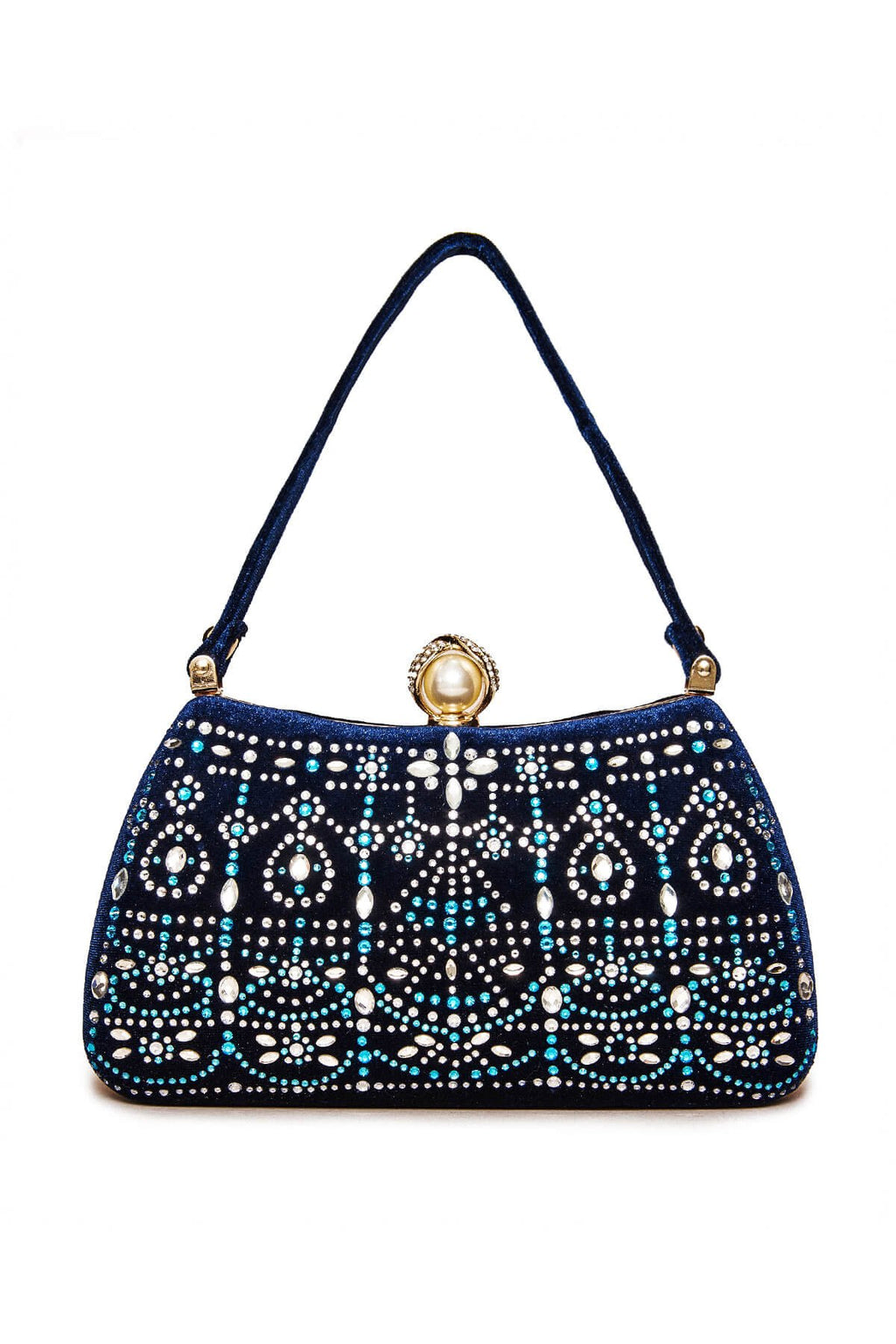 Durian Beaded Velvet Clutch