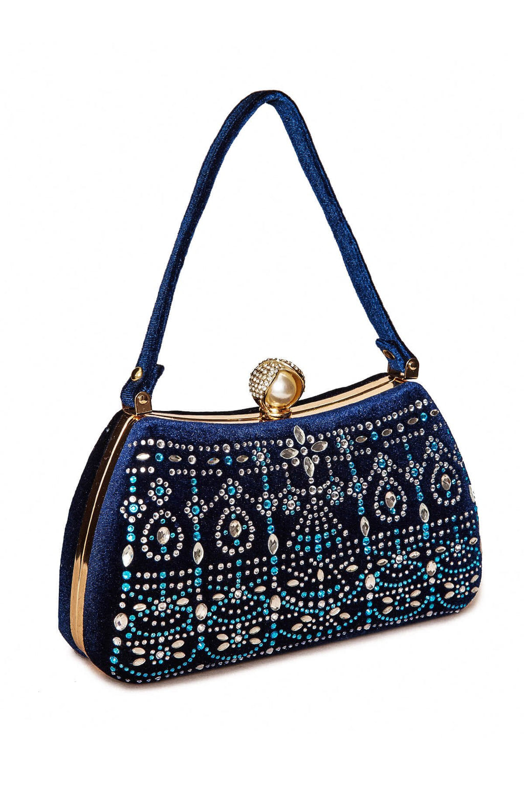 Durian Beaded Velvet Clutch