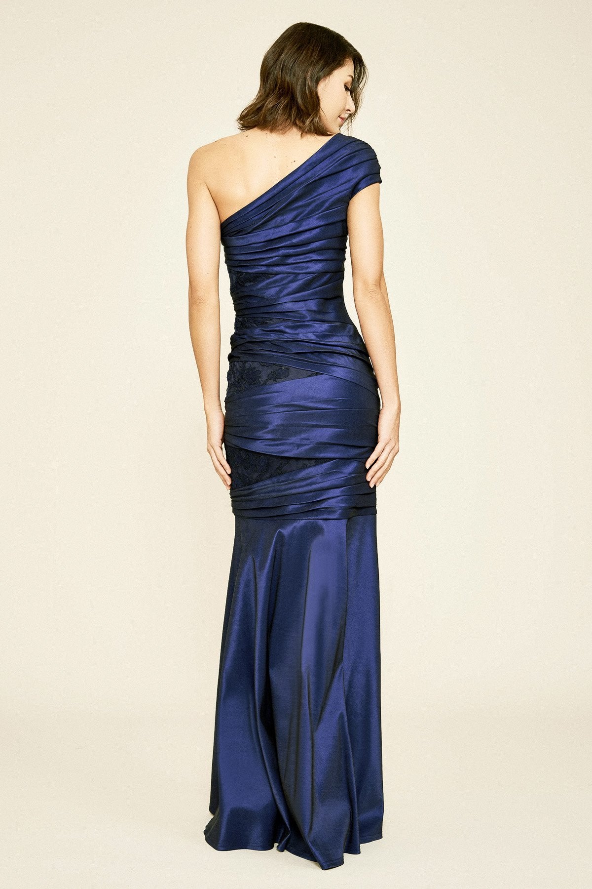 Carina One-Shoulder Taffeta Gown