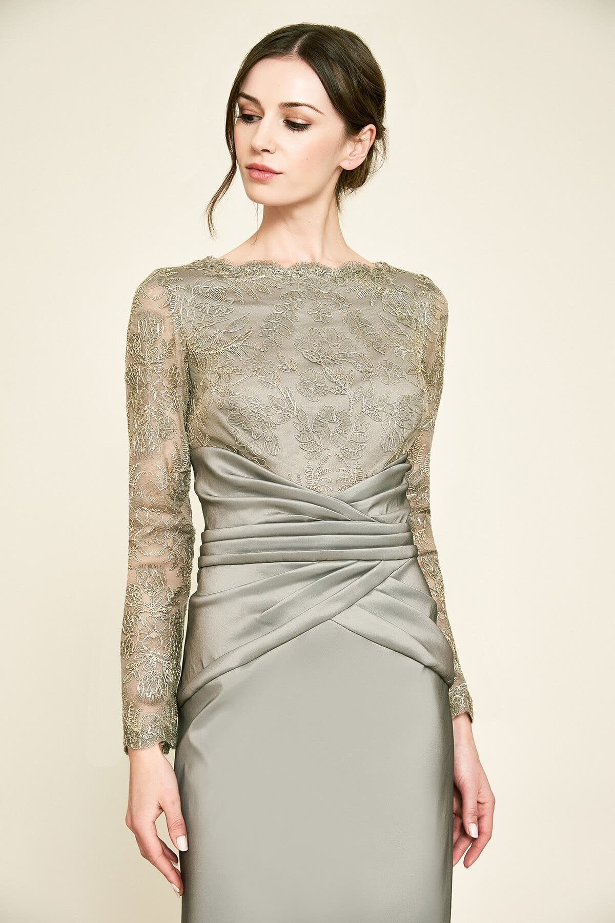 long sleeve taffeta wedding dress Garan Long-Sleeve Taffeta Gown – Tadashi Shoji Official Online Boutique