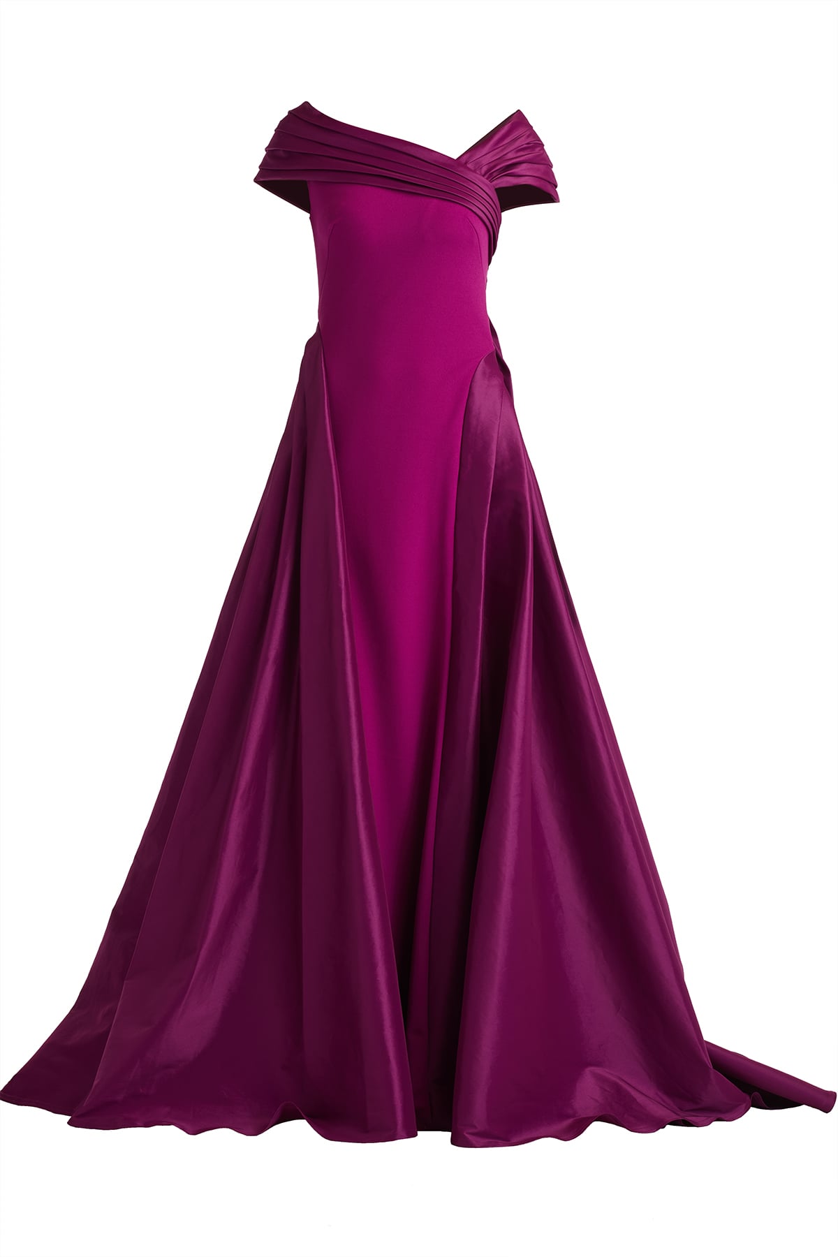 Blanka Draped Contrast Taffeta Ball Gown