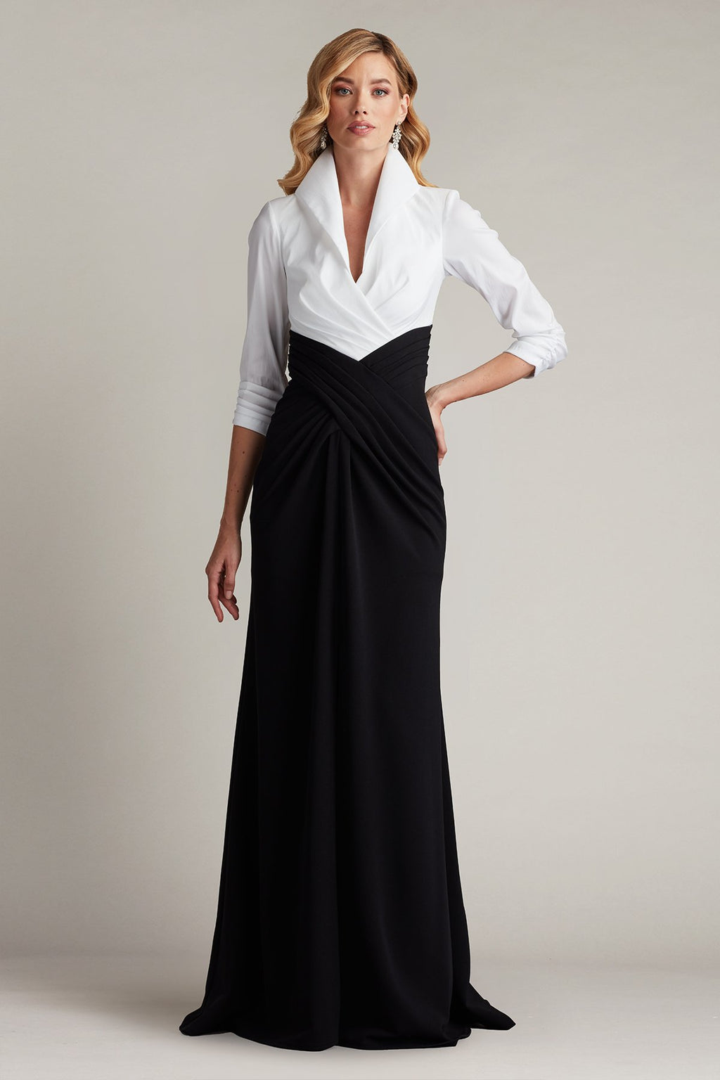 Vanguard Collared Contrast Gown Tadashi Shoji Official Online Boutique Vanguard Collared Contrast Gown Tadashi Shoji Official Online Boutique