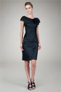Stretch Taffeta Cocktail Dress in Black