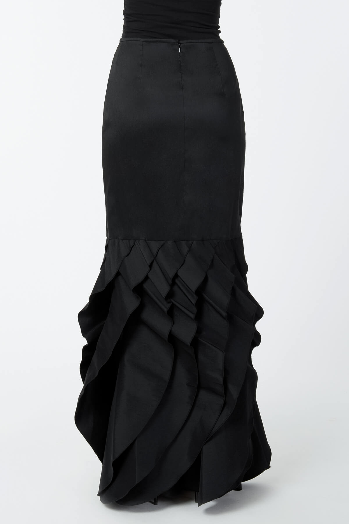 Stretch Taffeta Skirt in Black