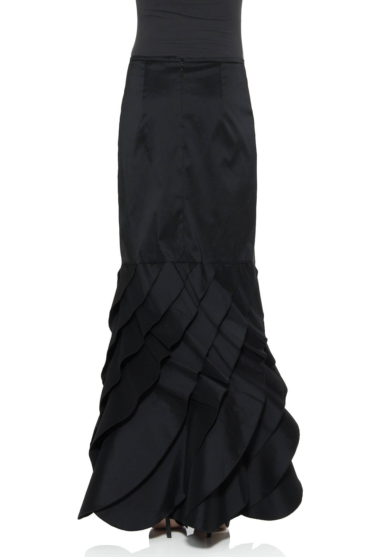 Stretch Taffeta Skirt in Black