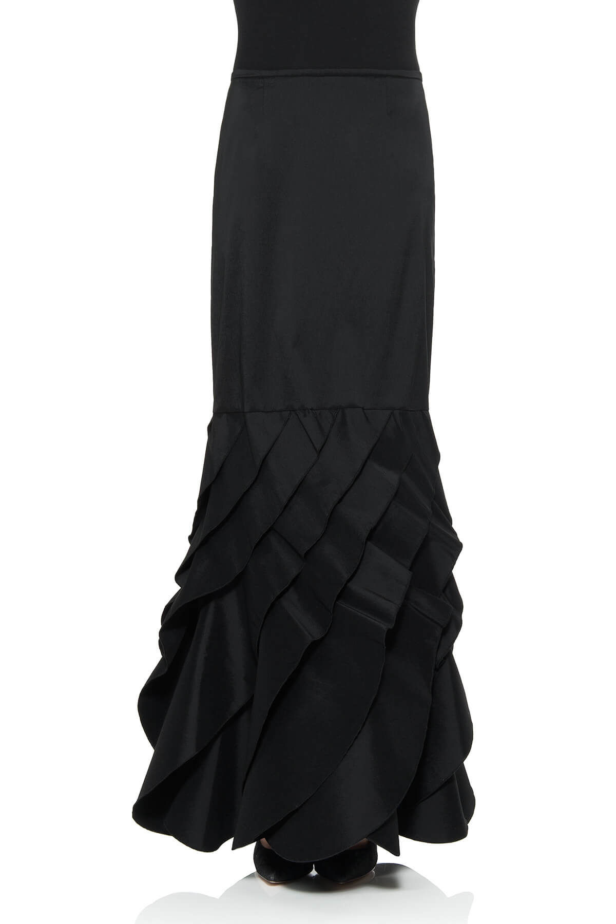 Stretch Taffeta Skirt in Black
