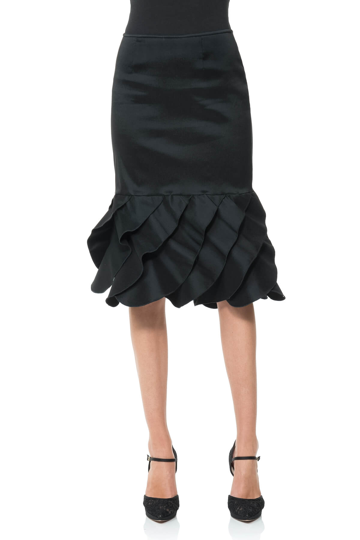 Stretch Taffeta Pencil Skirt