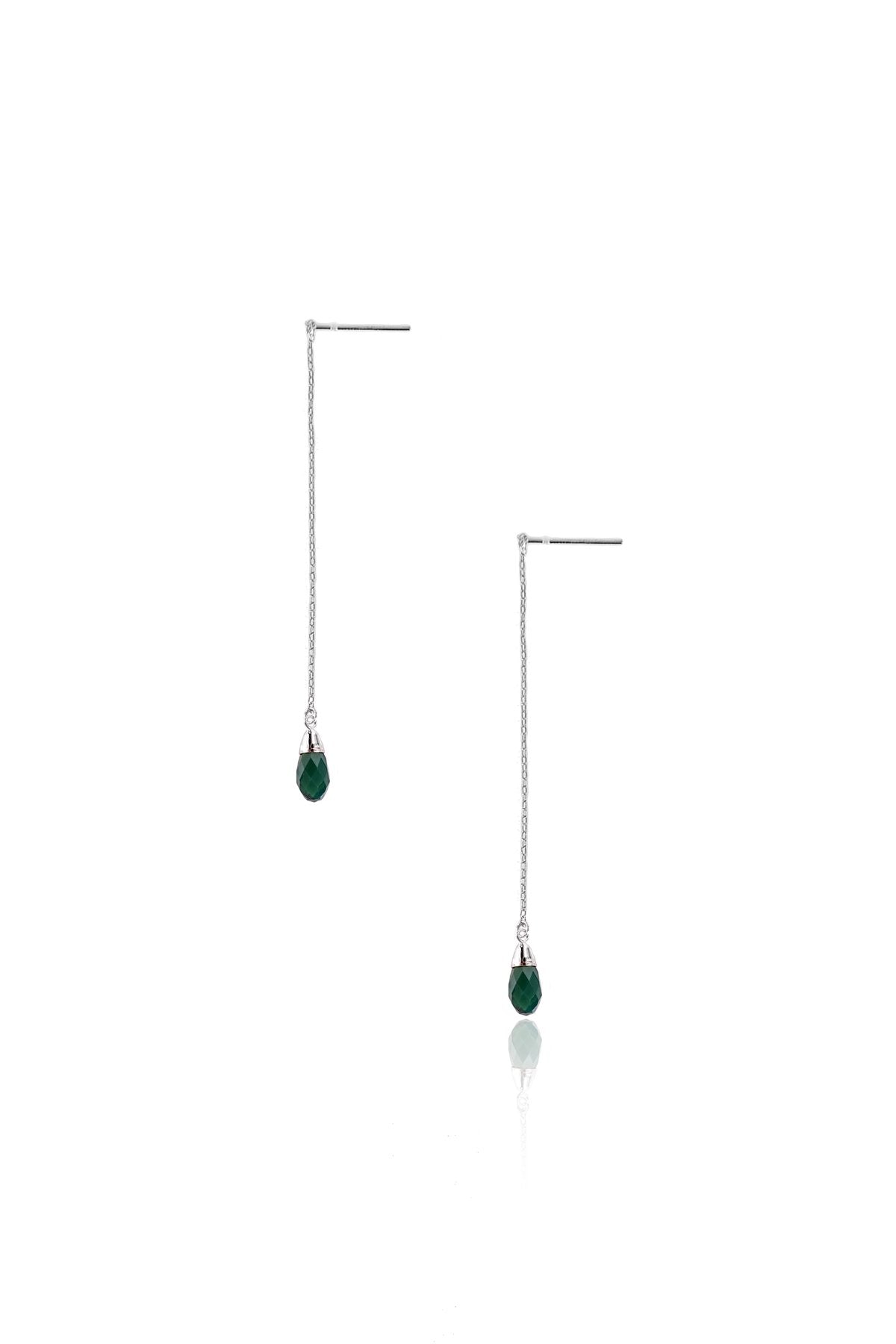 Tadashi Shoji - Sterling Silver Swarovski Crystal Drop Long Earrings