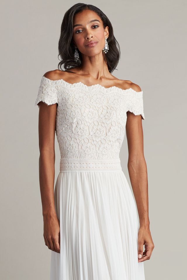 Bode Sequin Embroidered Lace and Tulle Gown